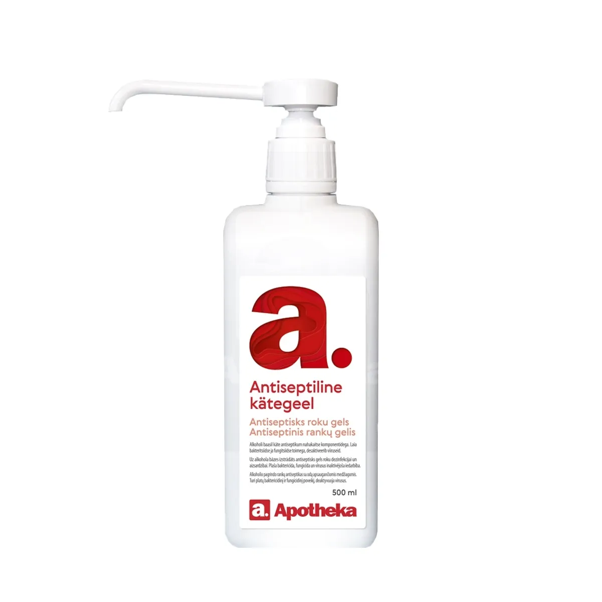 A. ANTISEPTILINE KÄTEGEEL PUMBAGA 500ML - Tootepilt 
