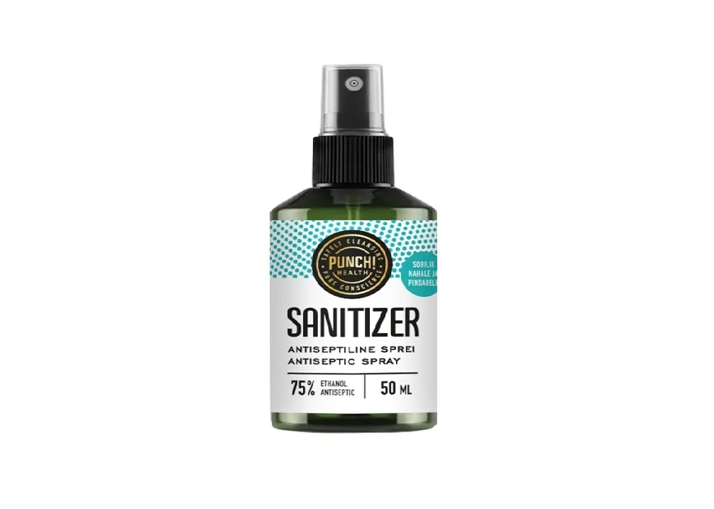 PUNCH SANITIZER KÄTE DESINFITSEERIMISVAHEND 50ML PIHUSTIGA - Tootepilt 