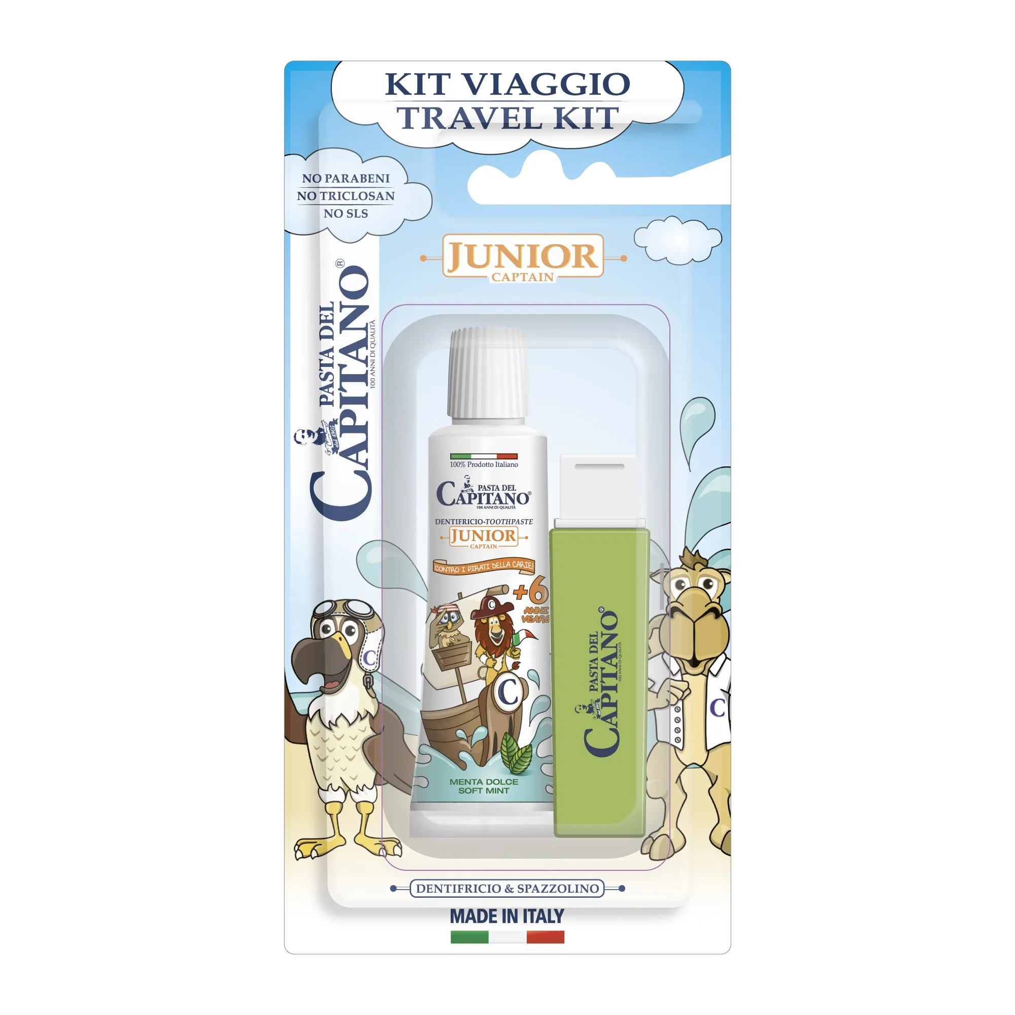 PASTA DEL CAPITANO LASTE REISIKOMPLEKT HAMBAPASTA 20ML+HARI - Tootepilt 