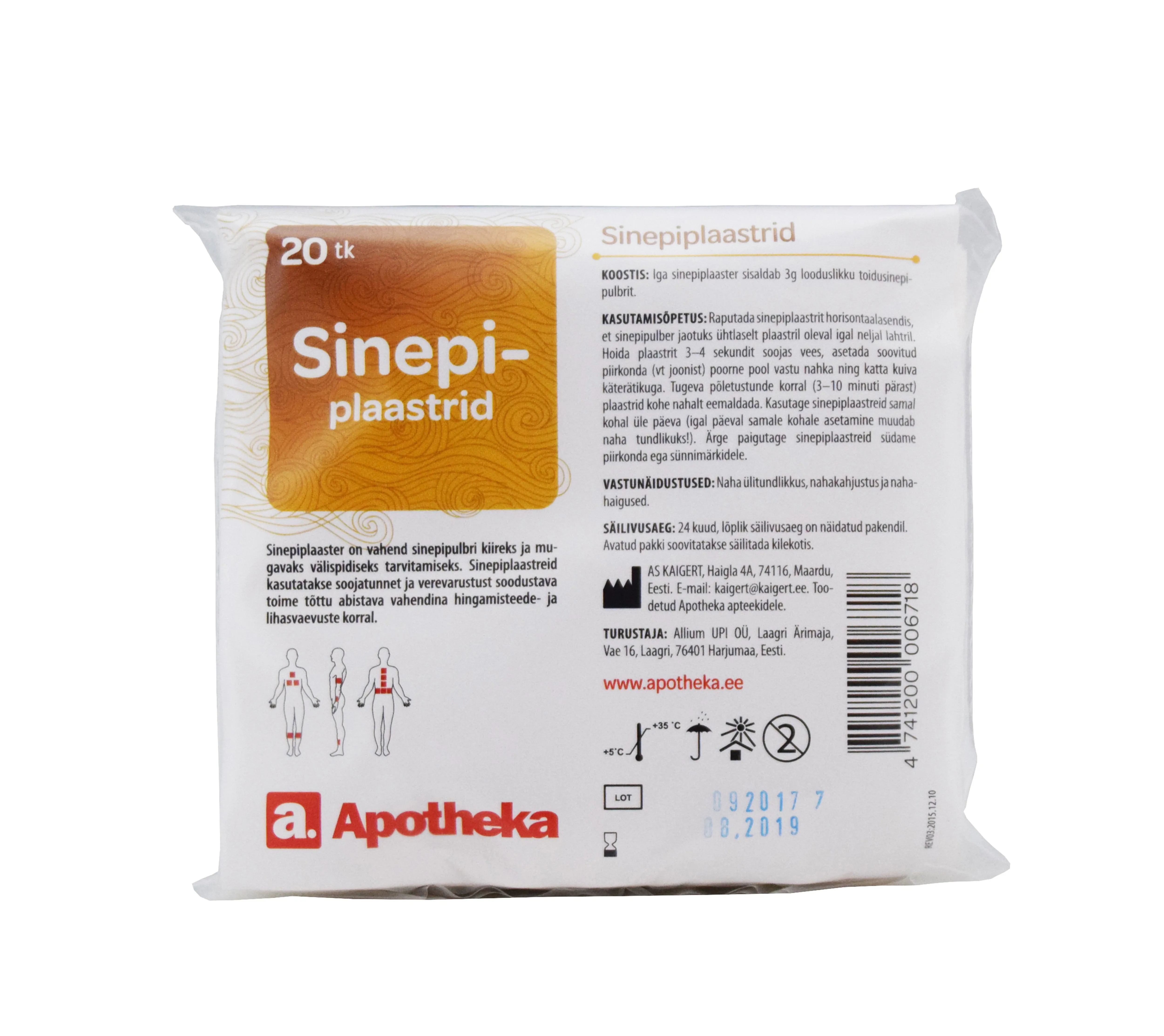A. SINEPIPLAASTER N20 - Tootepilt 