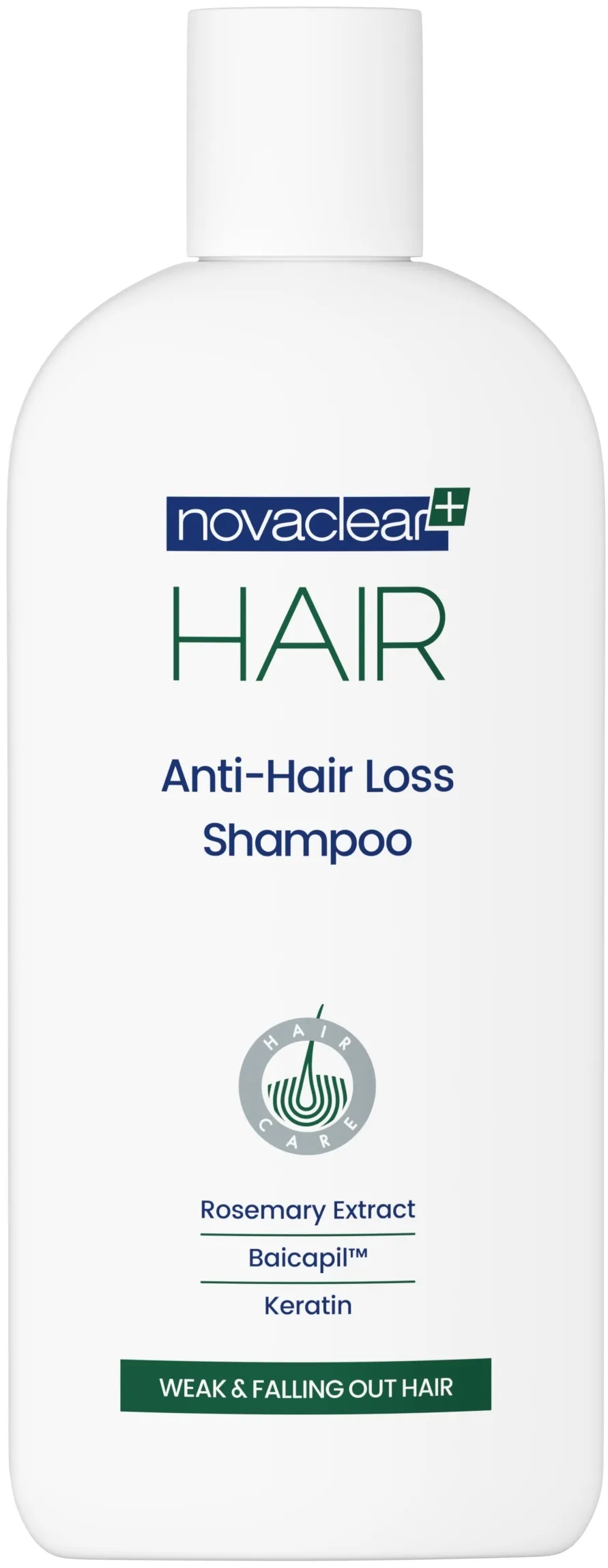 NOVACLEAR HAIR SHAMPOON JUUSTE VÄLJALANGEMISE VASTU 250ML - Tootepilt 