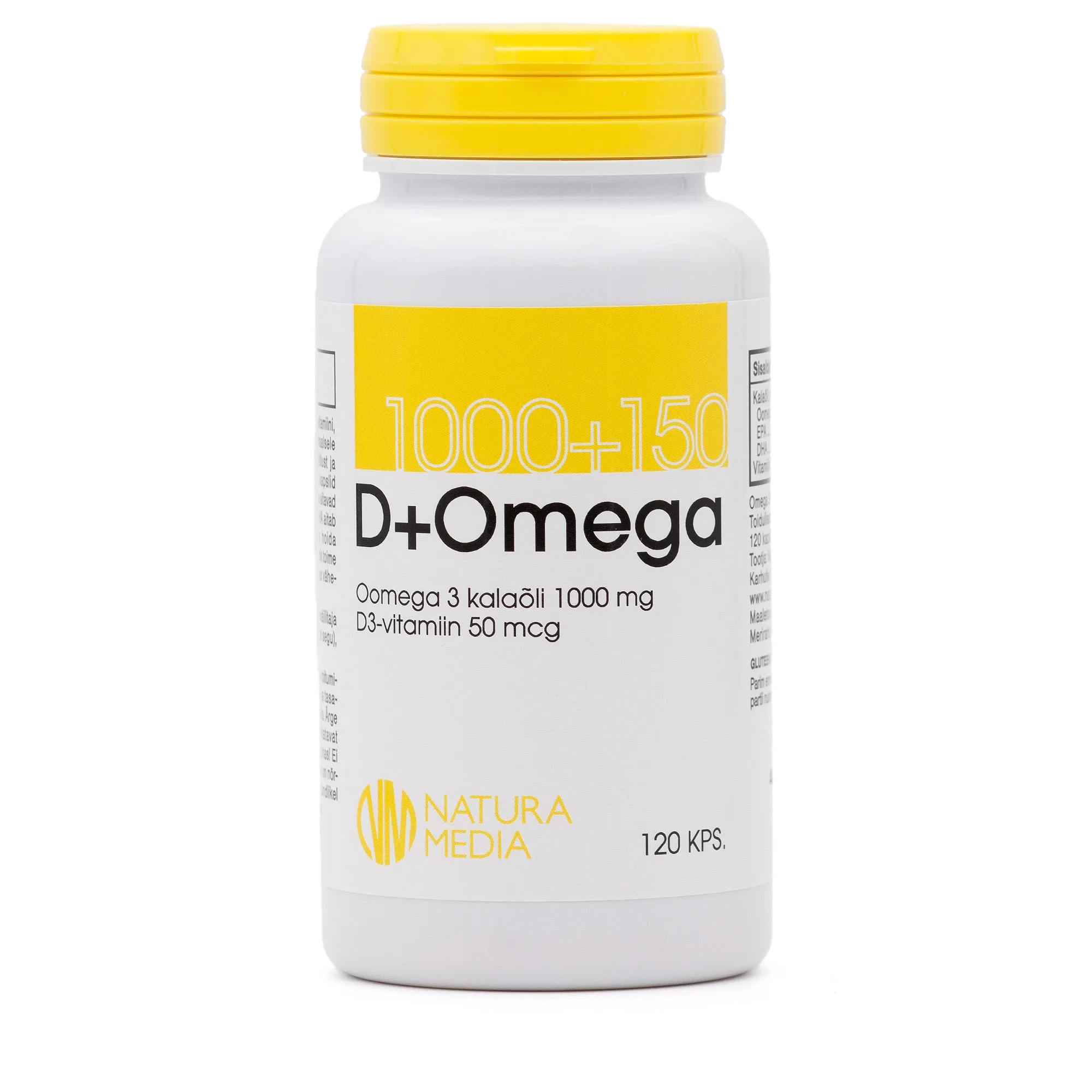 OMEGA-3 1000MG+ VITAMIIN D3 50MCG KAPSLID N120 - Tootepilt 