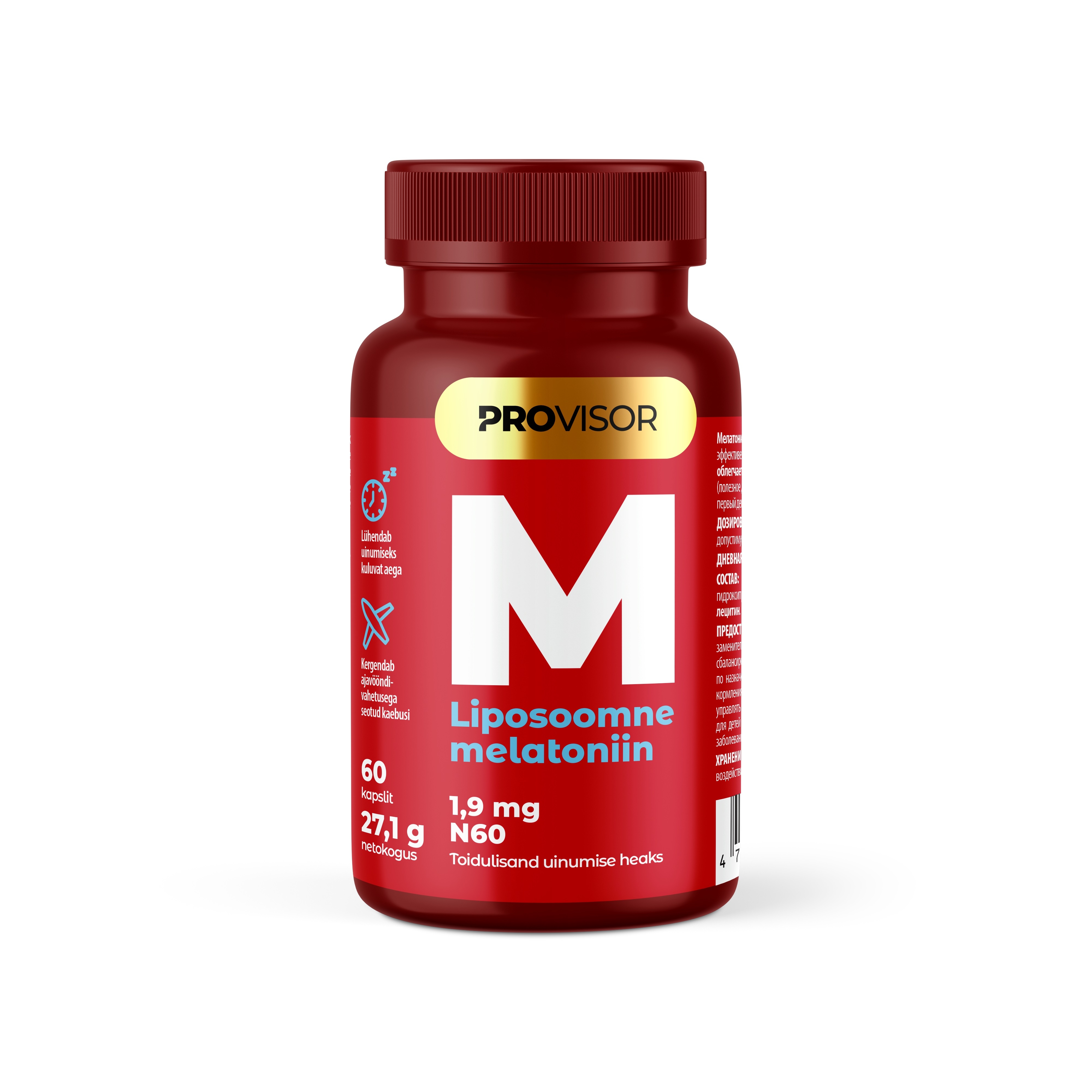 PROVISOR LIPOSOOMNE MELATONIIN 1,9MG N60 - Tootepilt 