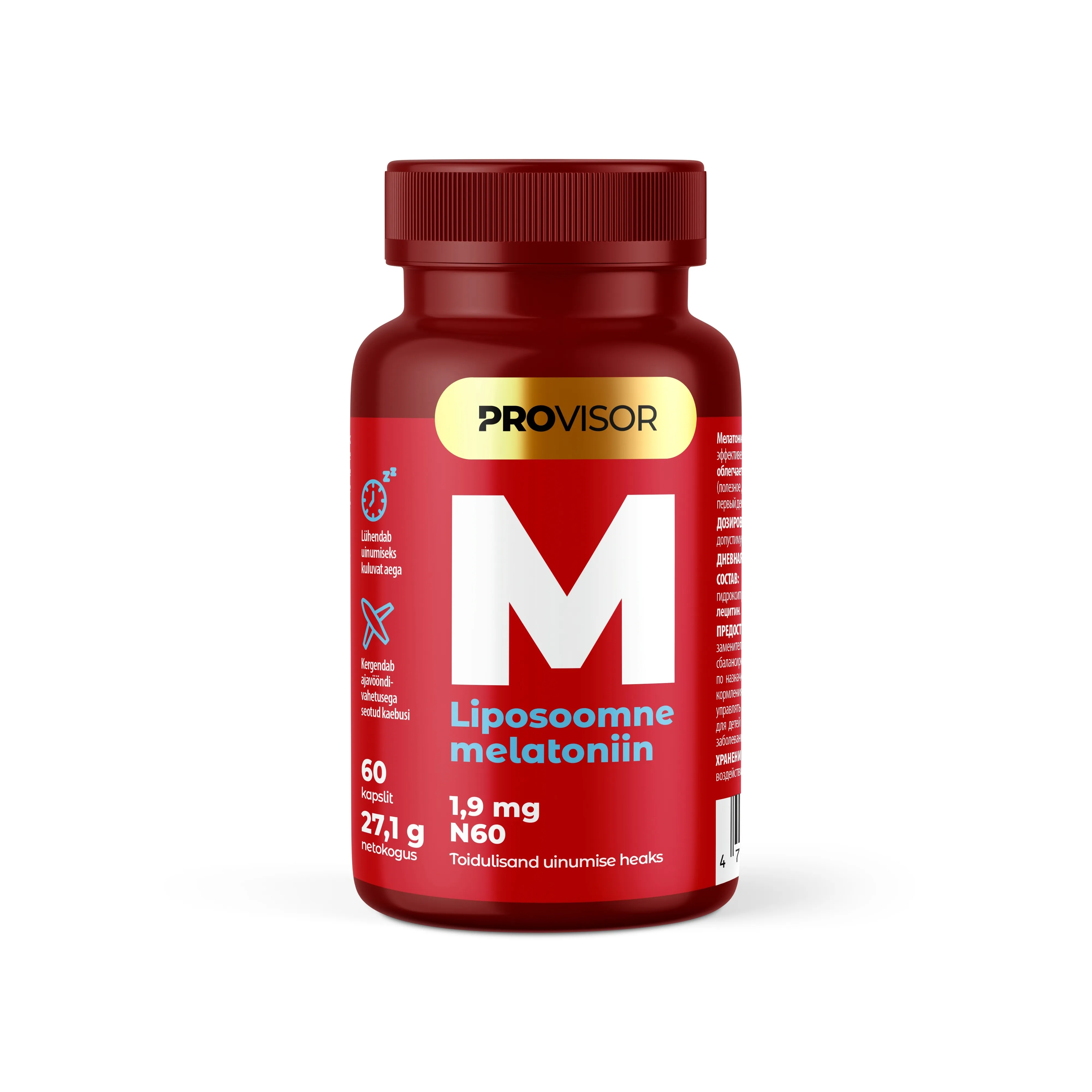PROVISOR LIPOSOOMNE MELATONIIN 1,9MG N60 - Tootepilt 
