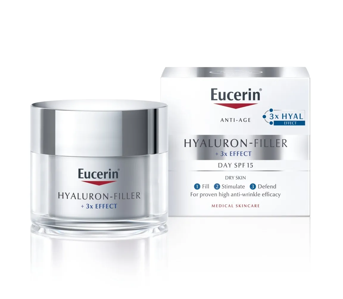 EUCERIN HYALURON-FILLER PÄEVAKREEM KUIVALE NAHALE SPF15 50ML - Tootepilt 