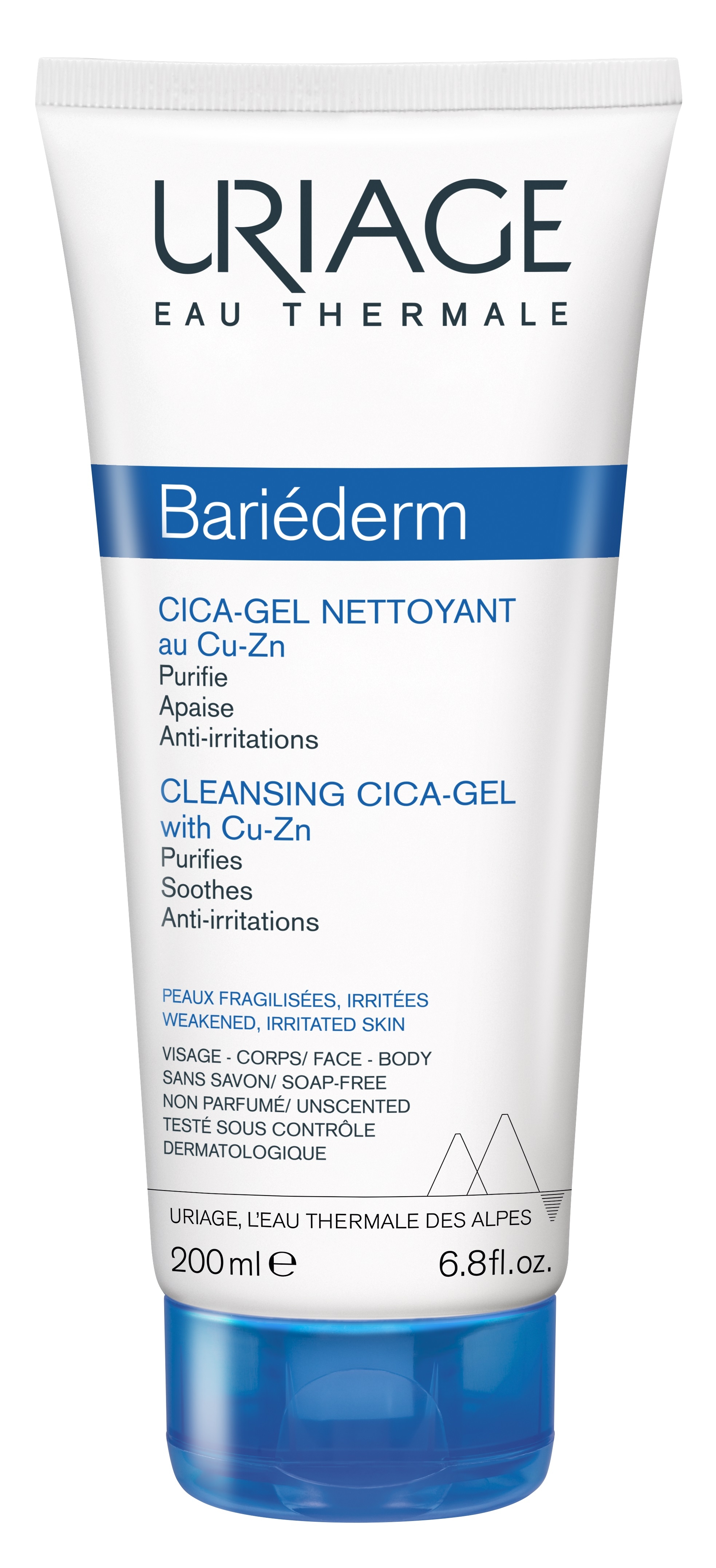 URIAGE BARIEDERM CICA PESUGEEL NÄOLE JA KEHALE TAASTAV 200ML - Tootepilt 