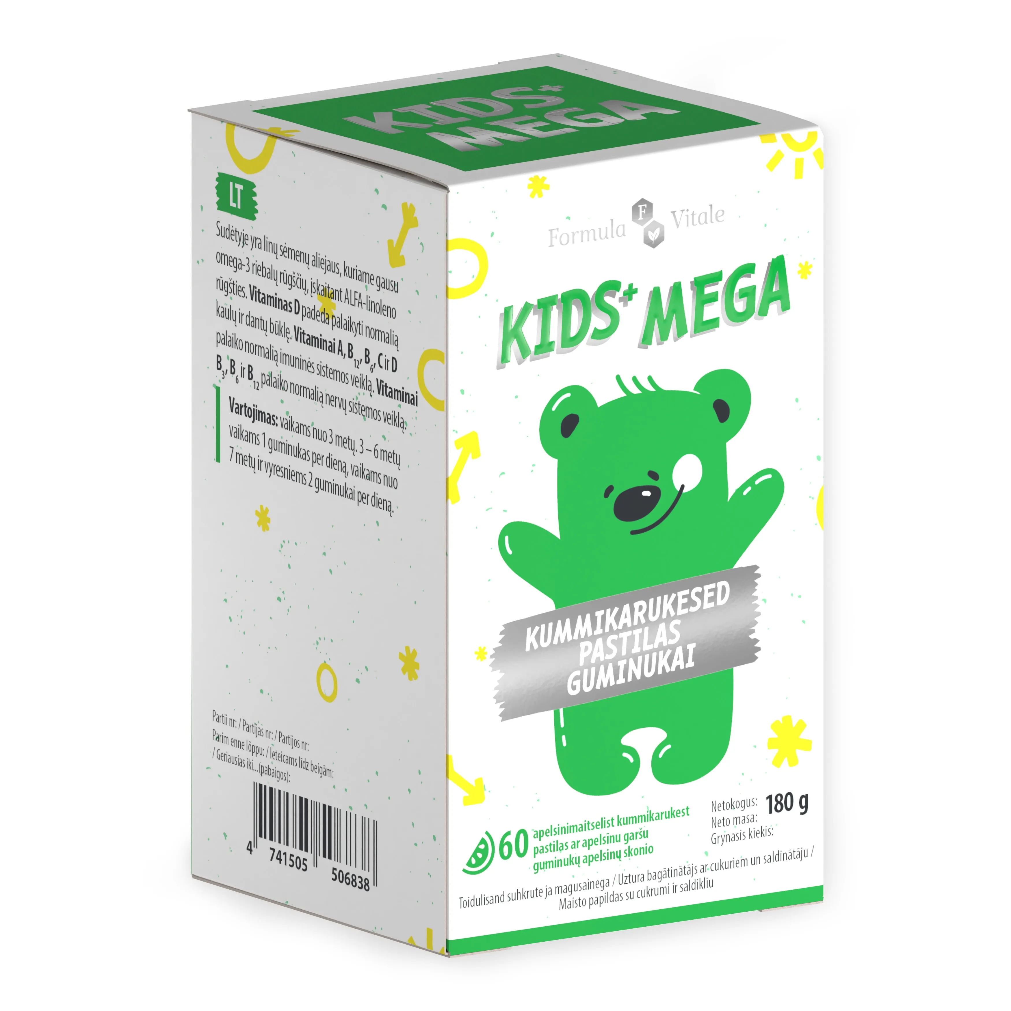 FORMULA VITALE KIDS+ MEGA KUMMIKARUKESED N60 - Tootepilt 
