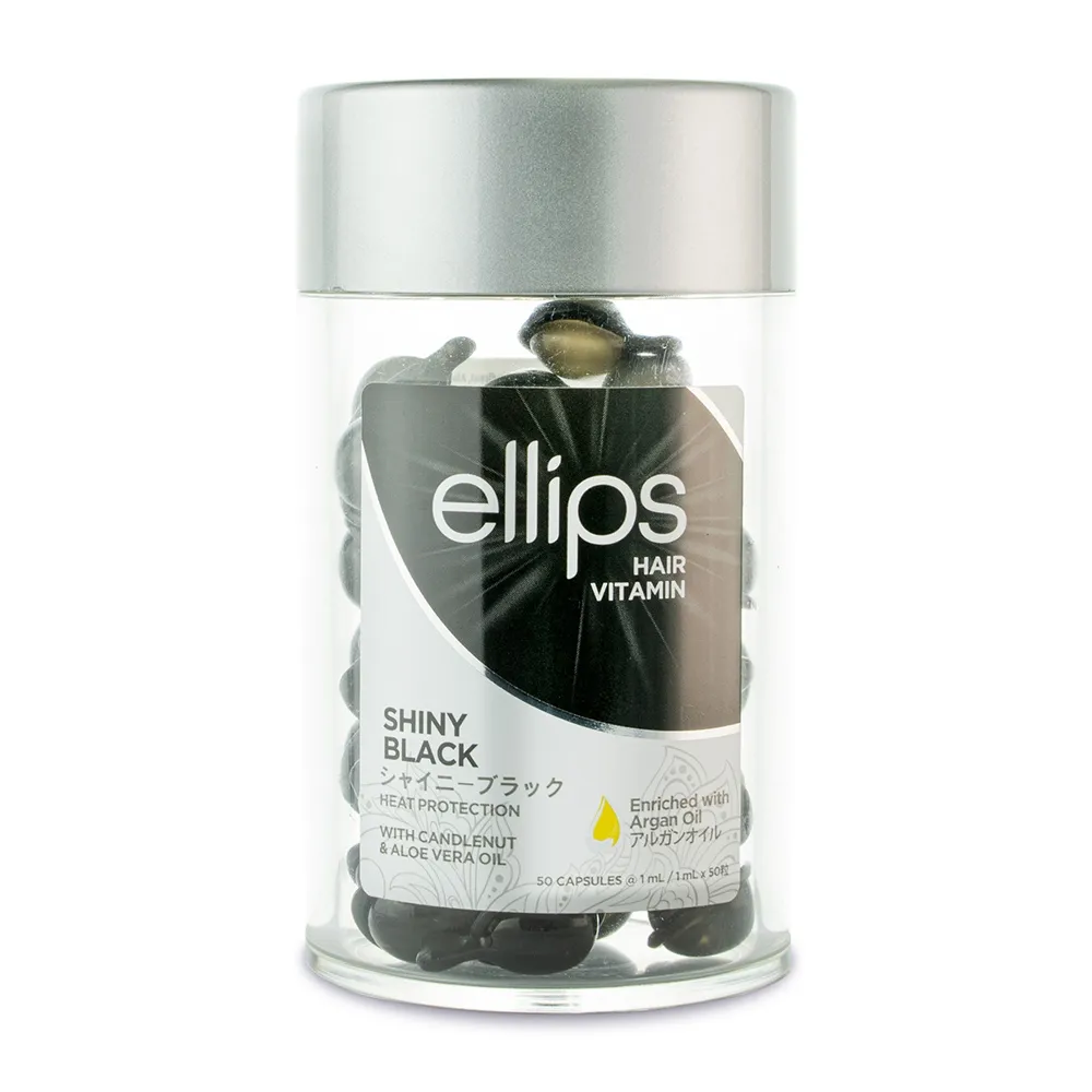 ELLIPS SHINY BLACK JUUKSEVITAMIINID PEALEMÄÄRITAVAD 1ML N50 - Tootepilt 