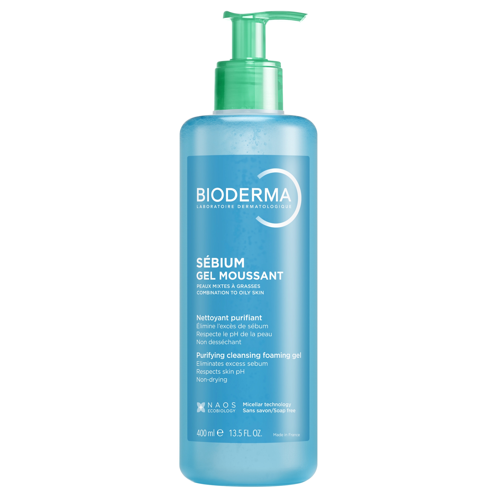 BIODERMA SEBIUM MITSELLAARNE NÄOPESUGEEL 400ML - Tootepilt 