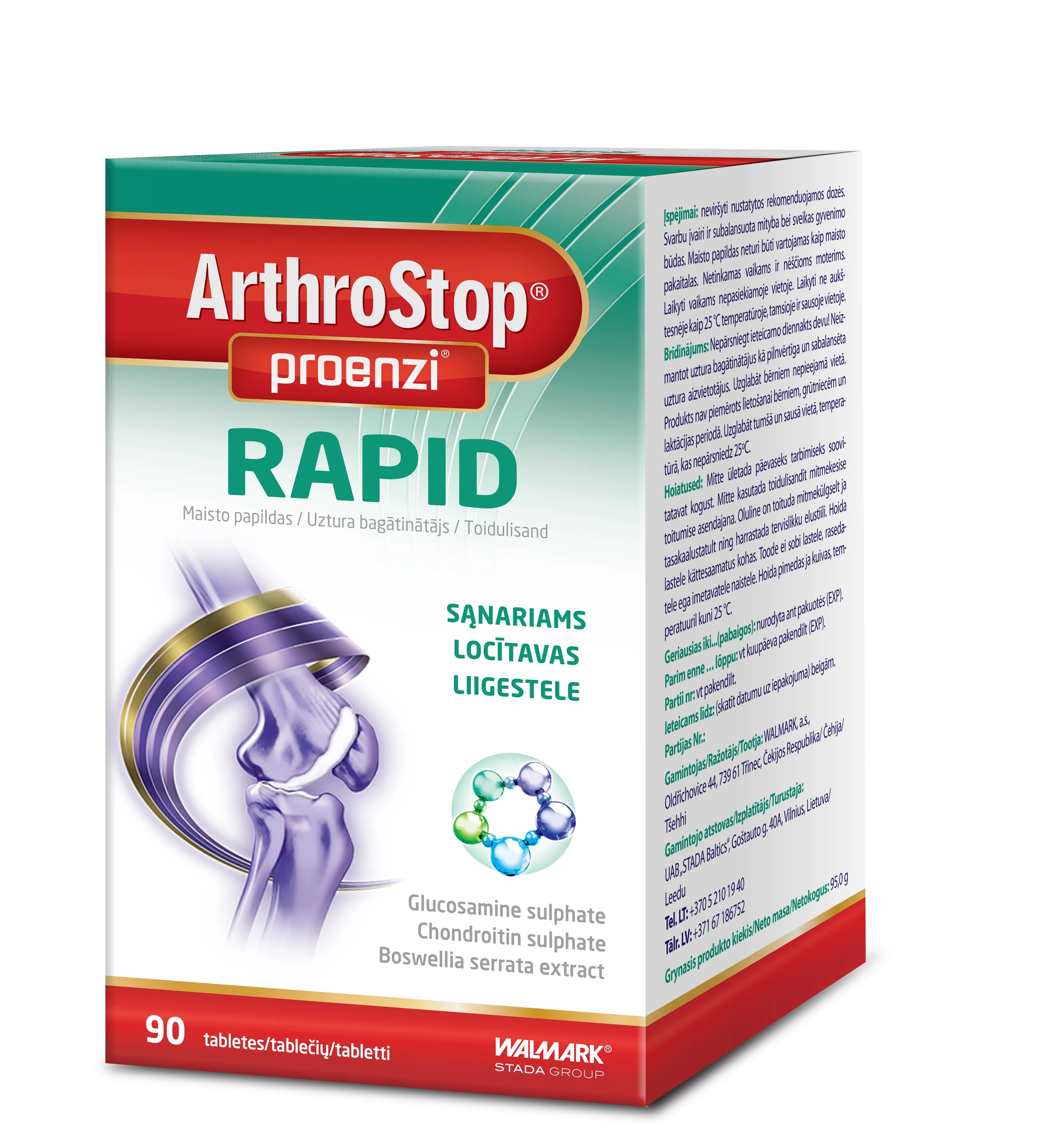 PROENZI ARTHROSTOP RAPID TBL N90 - Tootepilt 