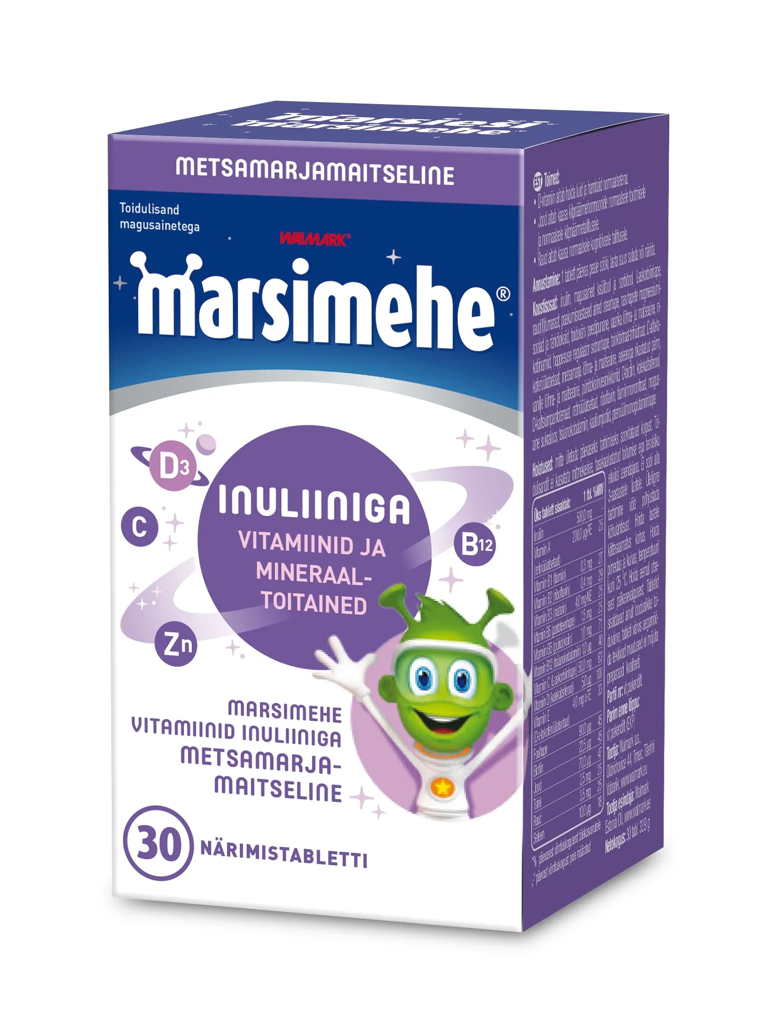 MARSIMEHE VITAMIINID INULIINIGA TBL N30 (METSAMARJA) - Tootepilt 