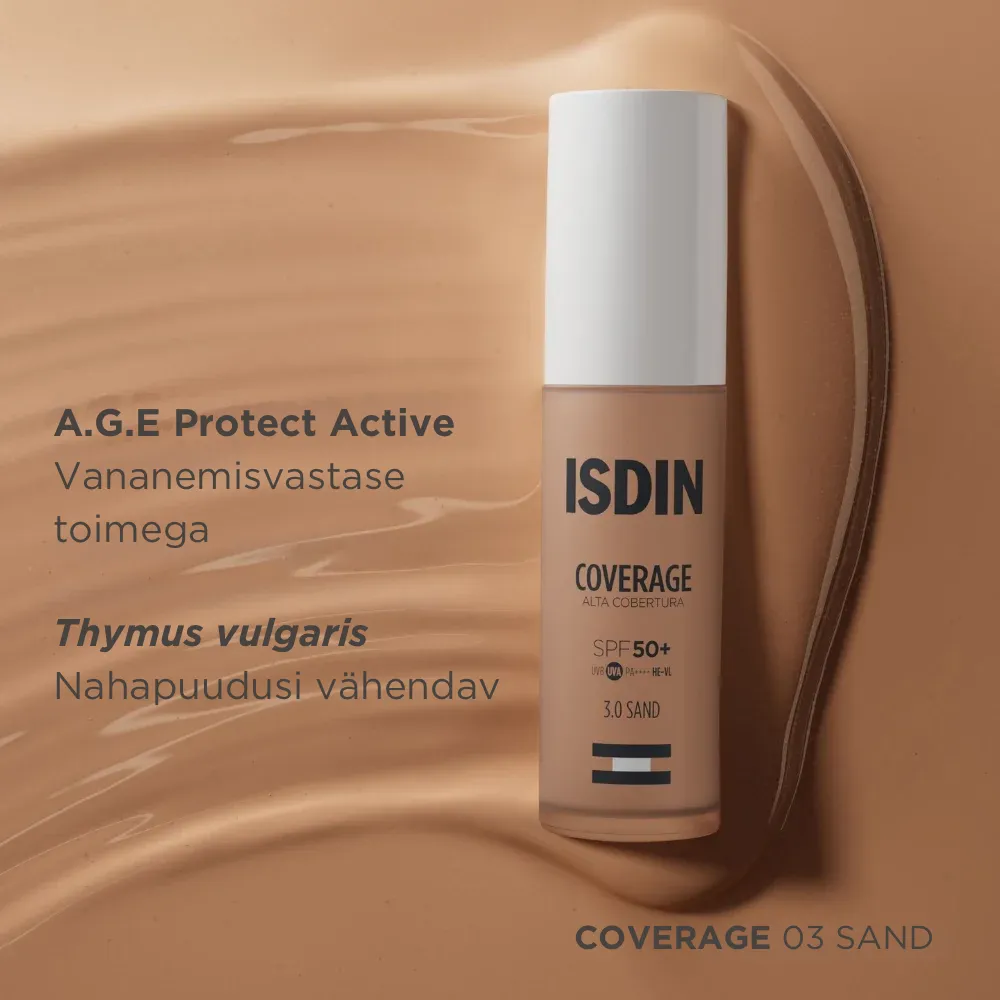 ISDIN JUMESTUSKREEM COVERAGE SPF50+ 30G 3.0 SAND - Tootepilt 5
