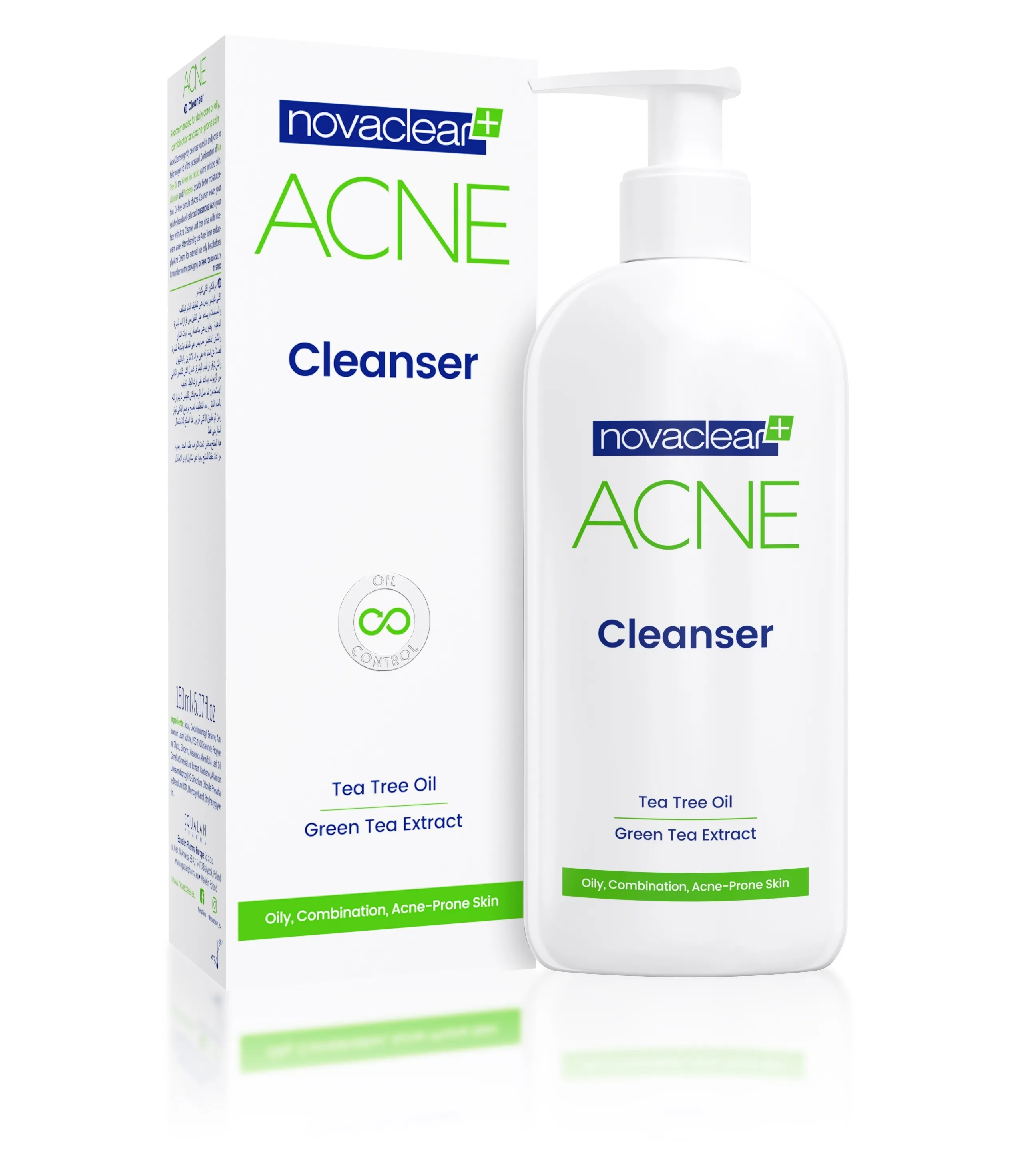 NOVACLEAR GREEN ACNE NÄOPESUVAHEND 150ML - Tootepilt 