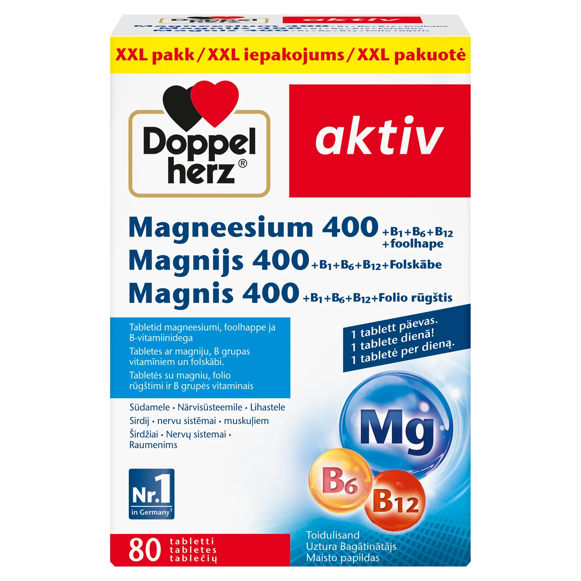 DOPPELHERZ AKTIV MAGNEESIUM XXL TBL N80 - Tootepilt 