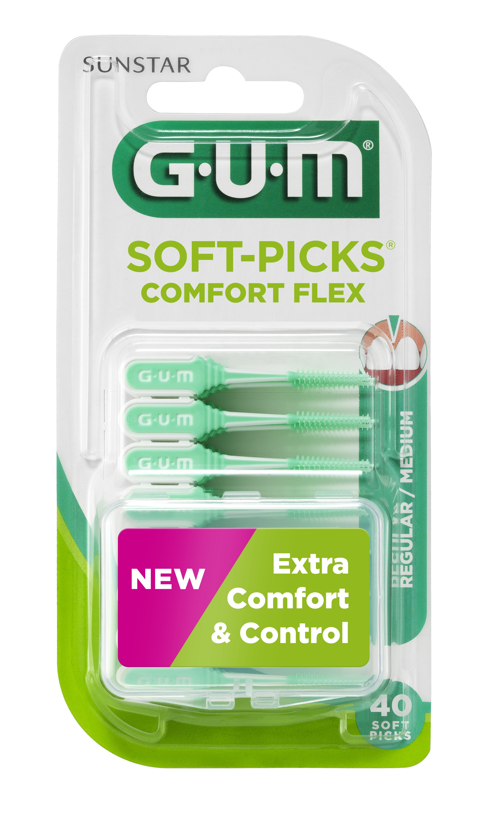 GUM HAMBAVAHEHARI SOFT-PICKS COMFORT FLEX REGULAR N40 - Tootepilt 
