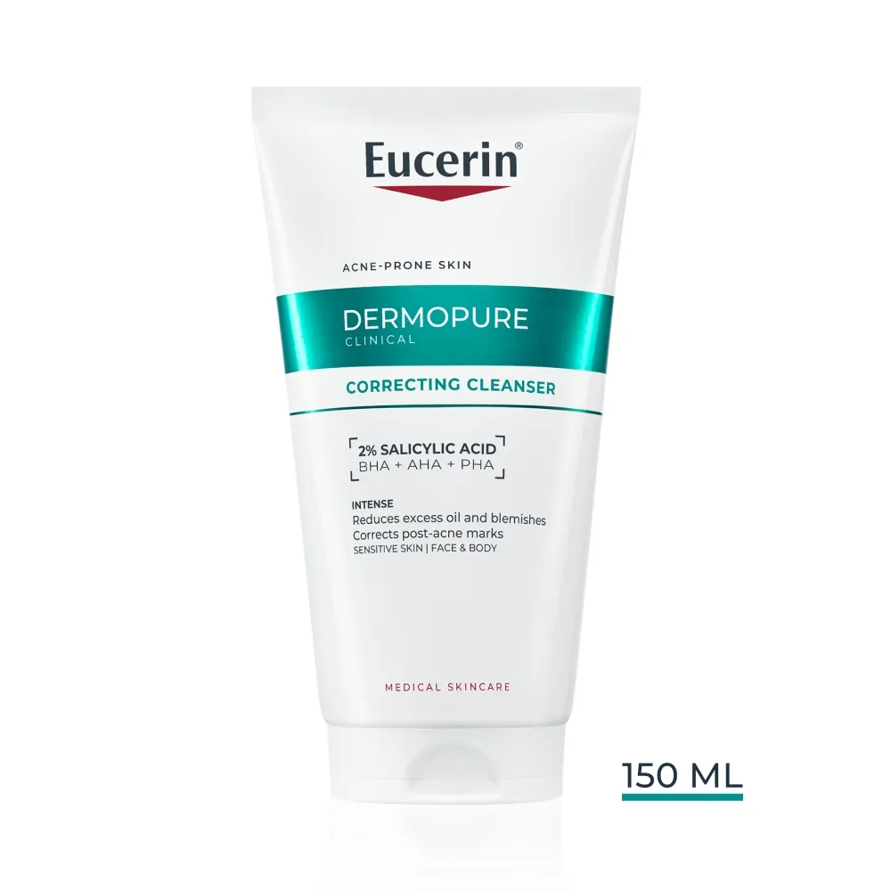 EUCERIN DERMOPURE CLINICAL NÄOPUHASTUSGEEL KORRIGEERIV 150ML - Tootepilt 