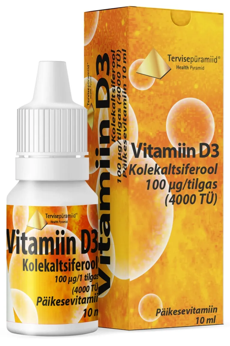 TERVISEPÜRAMIID VIT. D3 TILGAD 100MCG/TILGAS 10ML - Tootepilt 