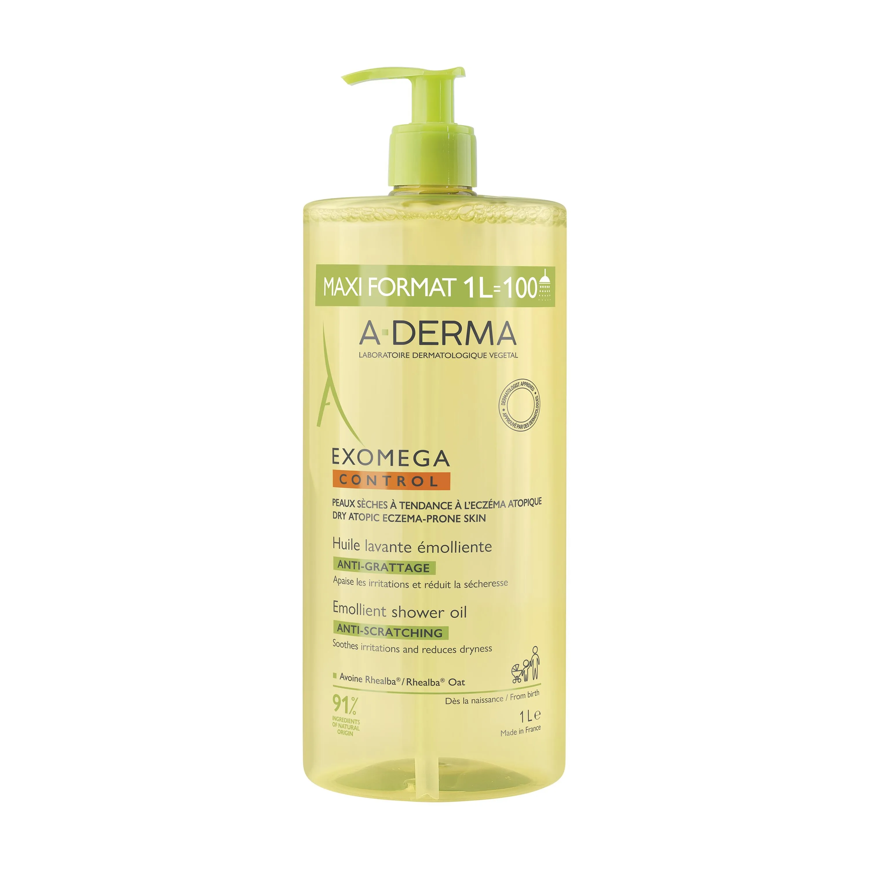 A-DERMA EXOMEGA CONTROL DUSHIÕLI ATOOPILISELE NAHALE 1000ML - Tootepilt 