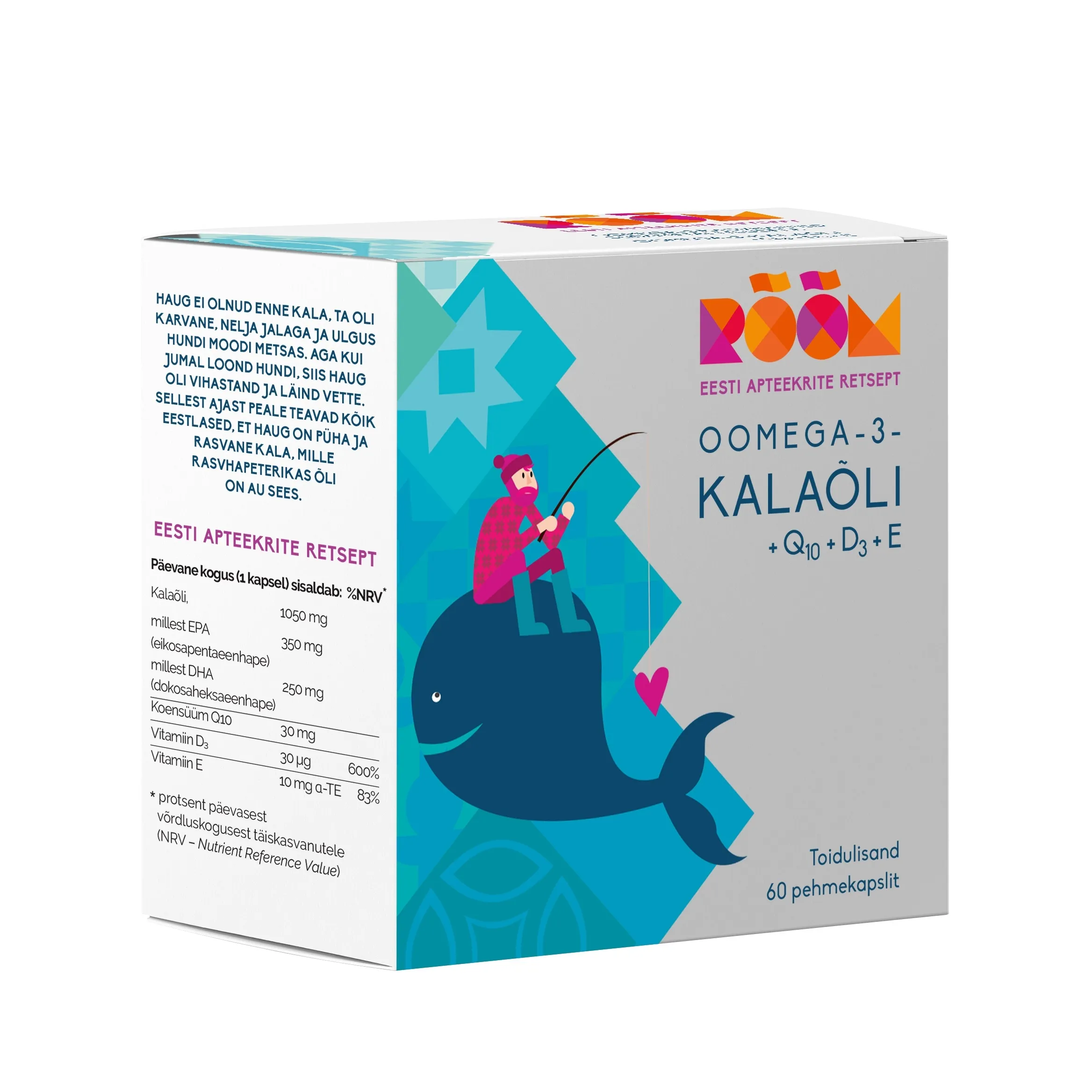 RÕÕM OOMEGA-3-KALAÕLI + Q10 + D3 + E KAPSLID N60 - Tootepilt 