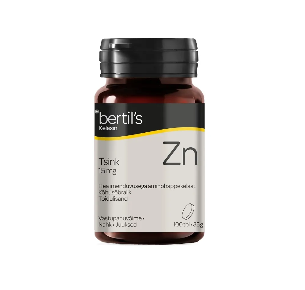 BERTILS TSINK TBL 15MG N100 - Tootepilt 