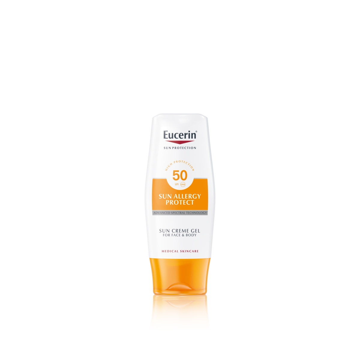 EUCERIN SUN PÄIKESEALLERGIAT ENNETAV KREEM-GEEL SPF50 150ML - Tootepilt 