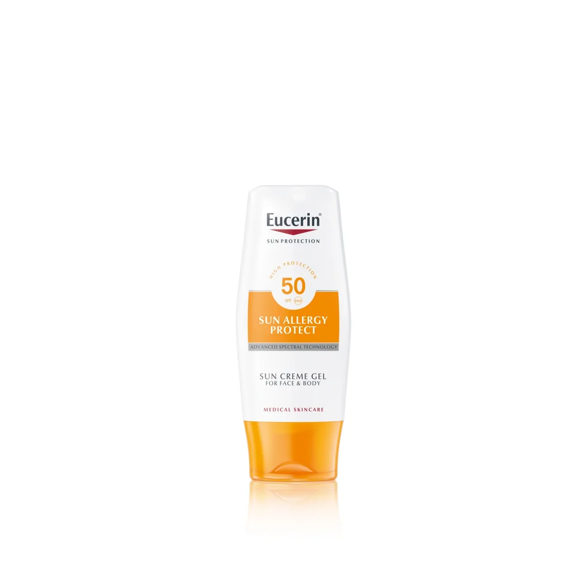 EUCERIN SUN PÄIKESEALLERGIAT ENNETAV KREEM-GEEL SPF50 150ML - Tootepilt 