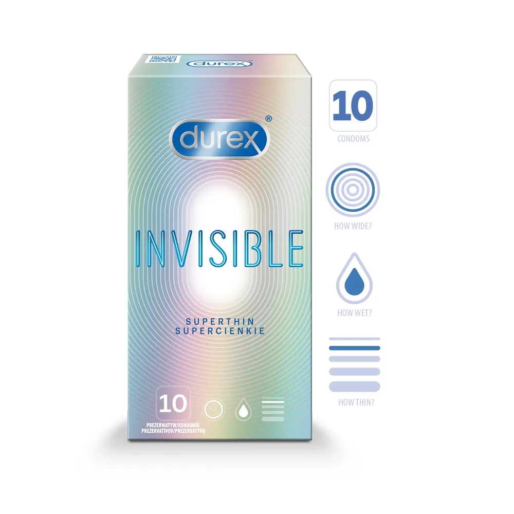 DUREX KONDOOMID INVISIBLE EXTRA SENSITIV N10 - Tootepilt 