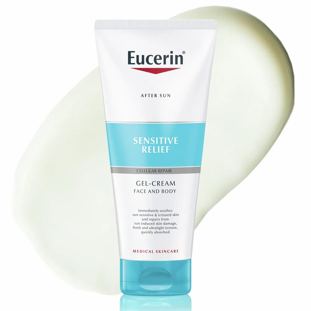 EUCERIN SUN PÄEVITUSJÄRGNE GEEL-KREEM RAHUSTAV 200ML - Tootepilt 