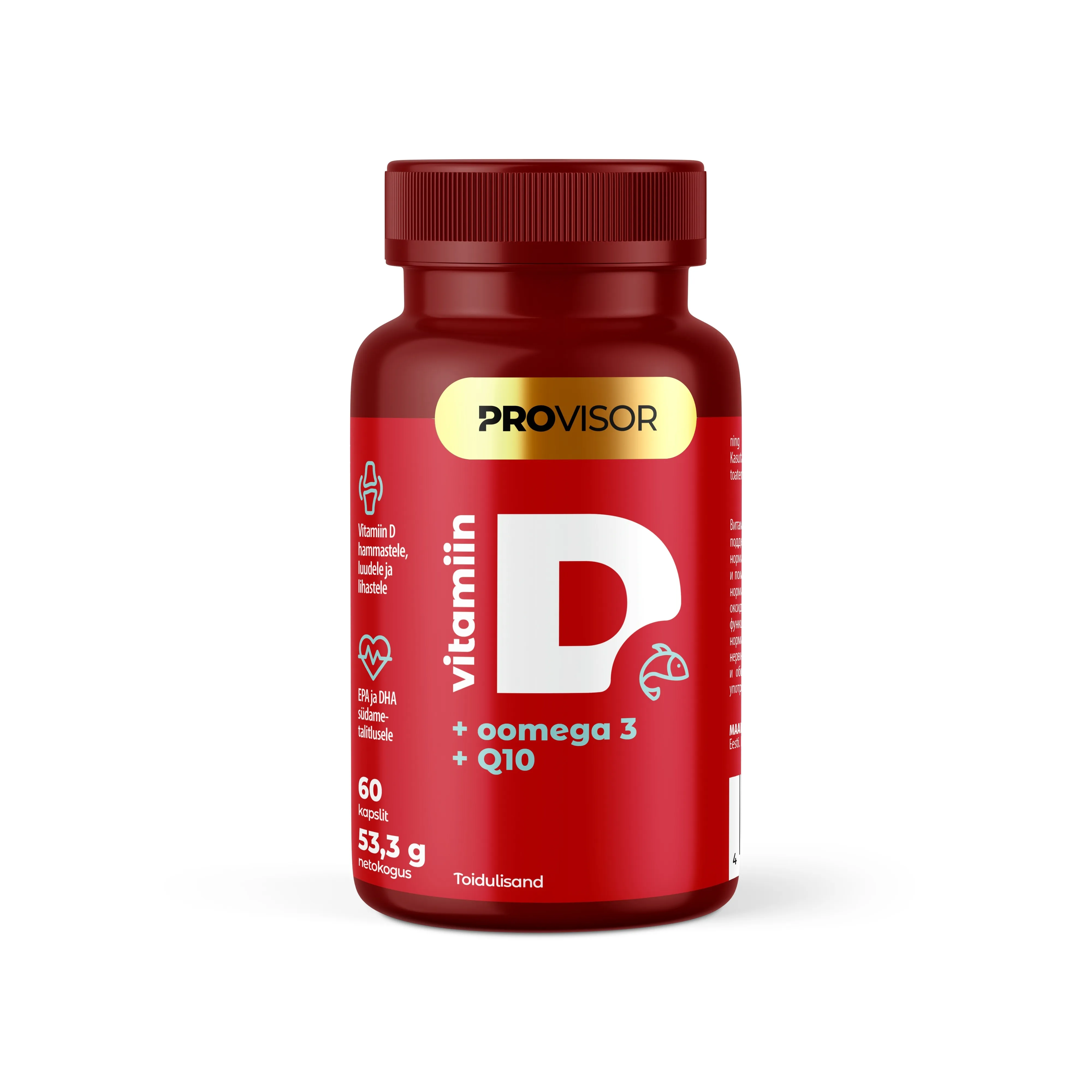PROVISOR VITAMIIN D + OOMEGA 3 + Q10 N60 - Tootepilt 