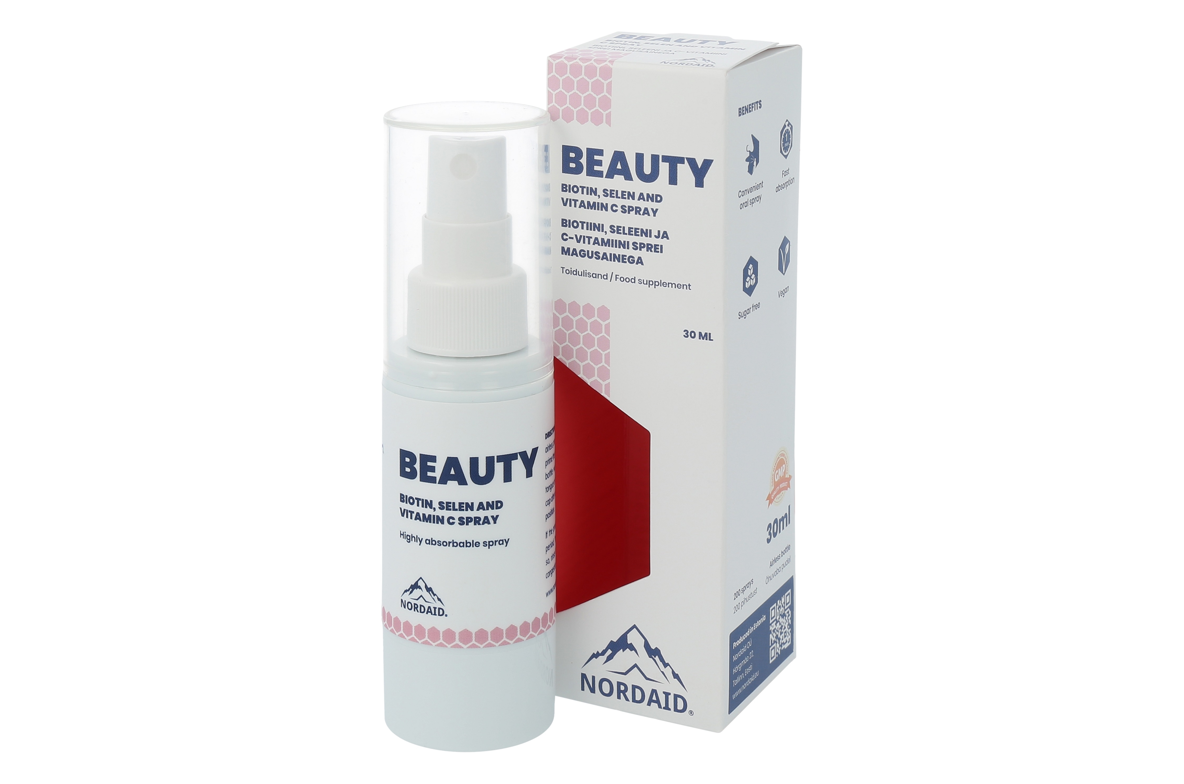 NORDAID BEAUTY BIOTIIN, SELEEN, C-VITAMIINI SPREI 30ML - Tootepilt 