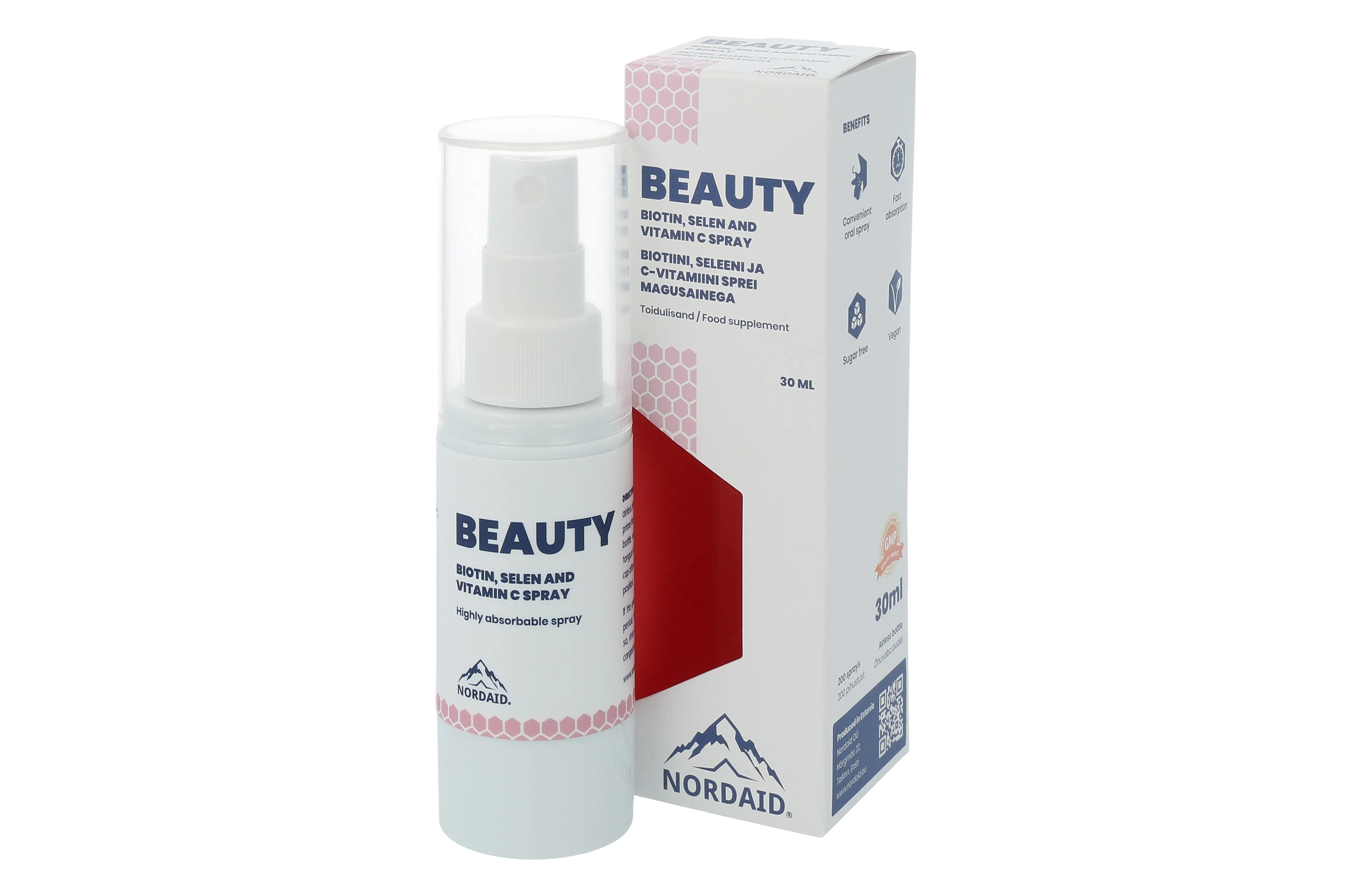 NORDAID BEAUTY BIOTIIN, SELEEN, C-VITAMIINI SPREI 30ML - Tootepilt 