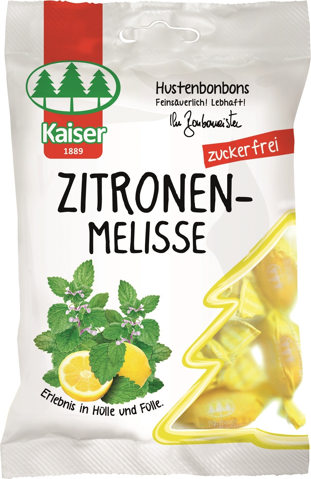 KAISER KÖHAKARAMELLID SIDRUNMELISSI SUHKRUVABAD 75G - Tootepilt 