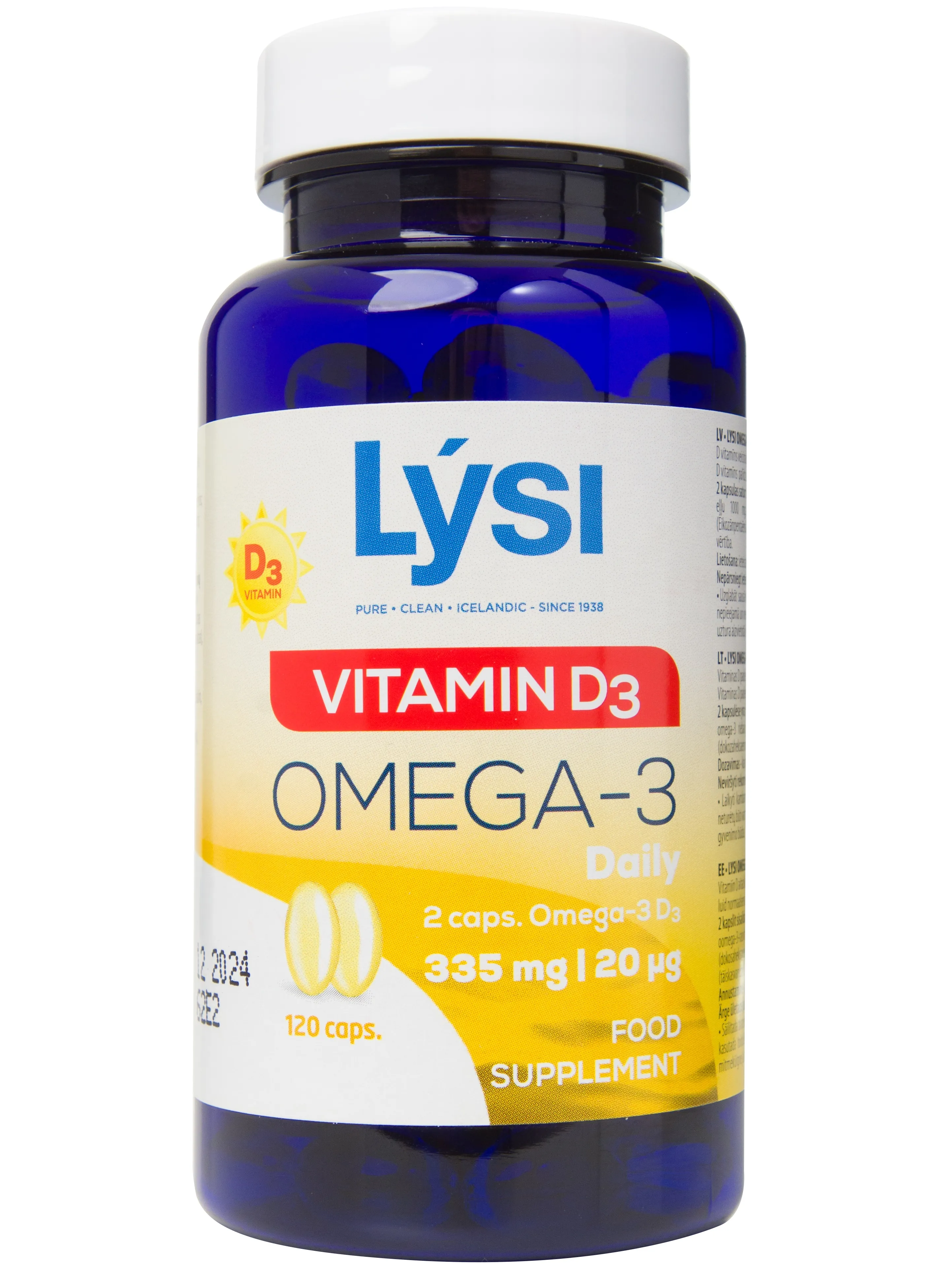LYSI OMEGA-3+VITAMIIN D3 KAPSLID N120 - Tootepilt 