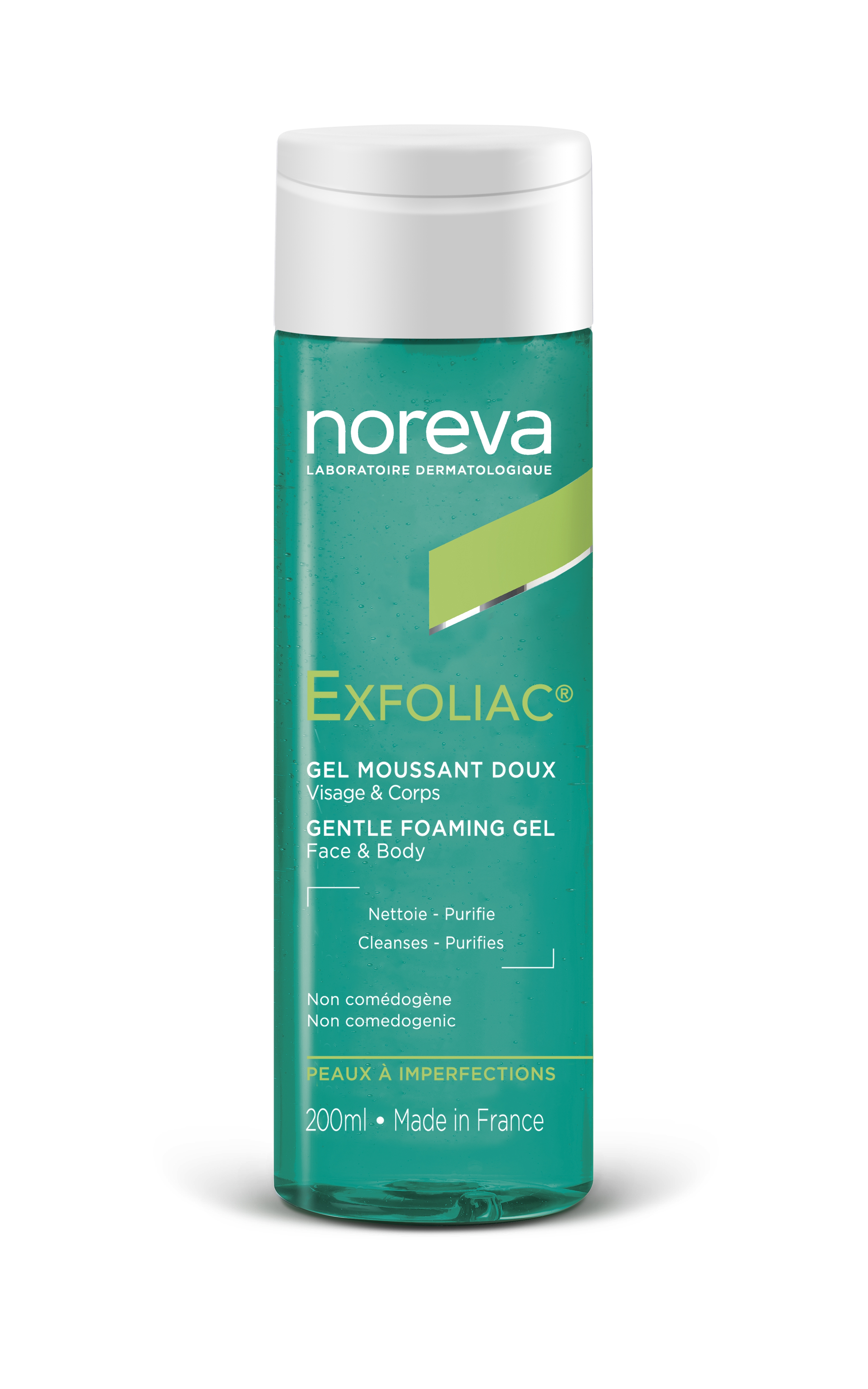 NOREVA EXFOLIAC PUHASTUSGEEL INTENSIIVNE AKNELINE NAHK 200ML - Tootepilt 