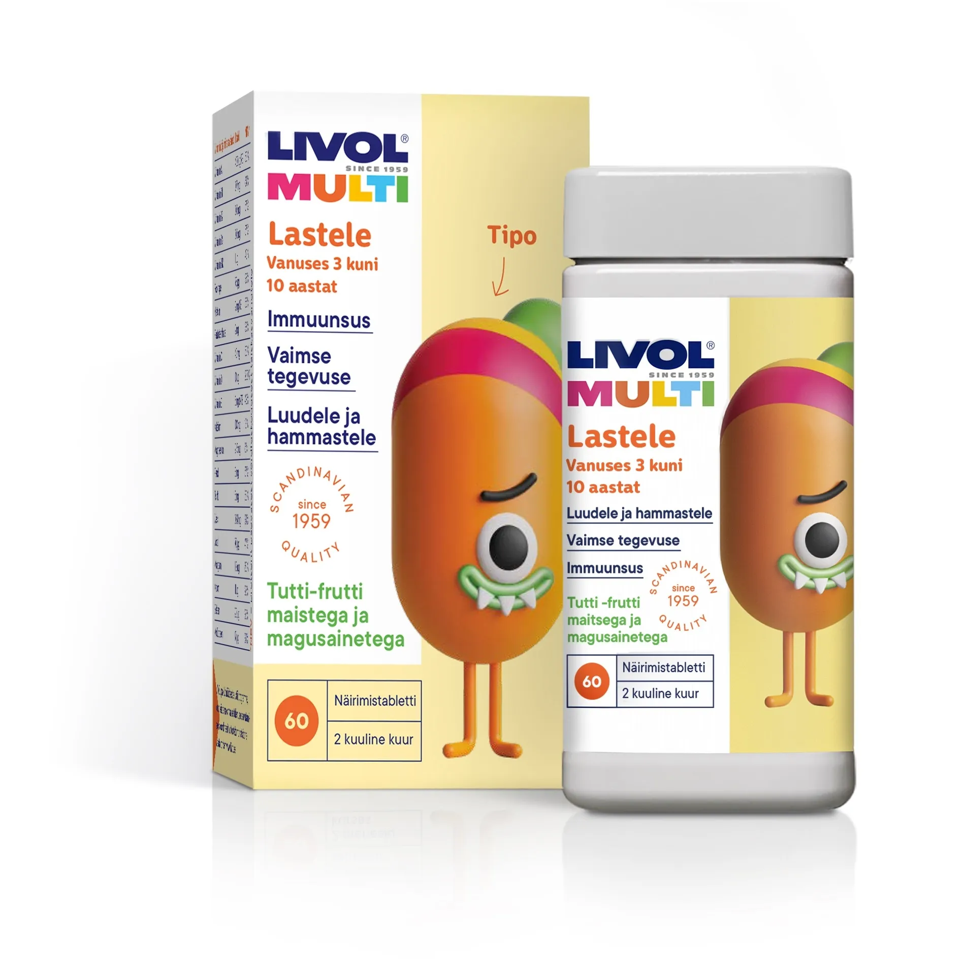 LIVOL MULTI LASTELE TUTTI FRUTTI NÄRIMISTBL N60 - Tootepilt 