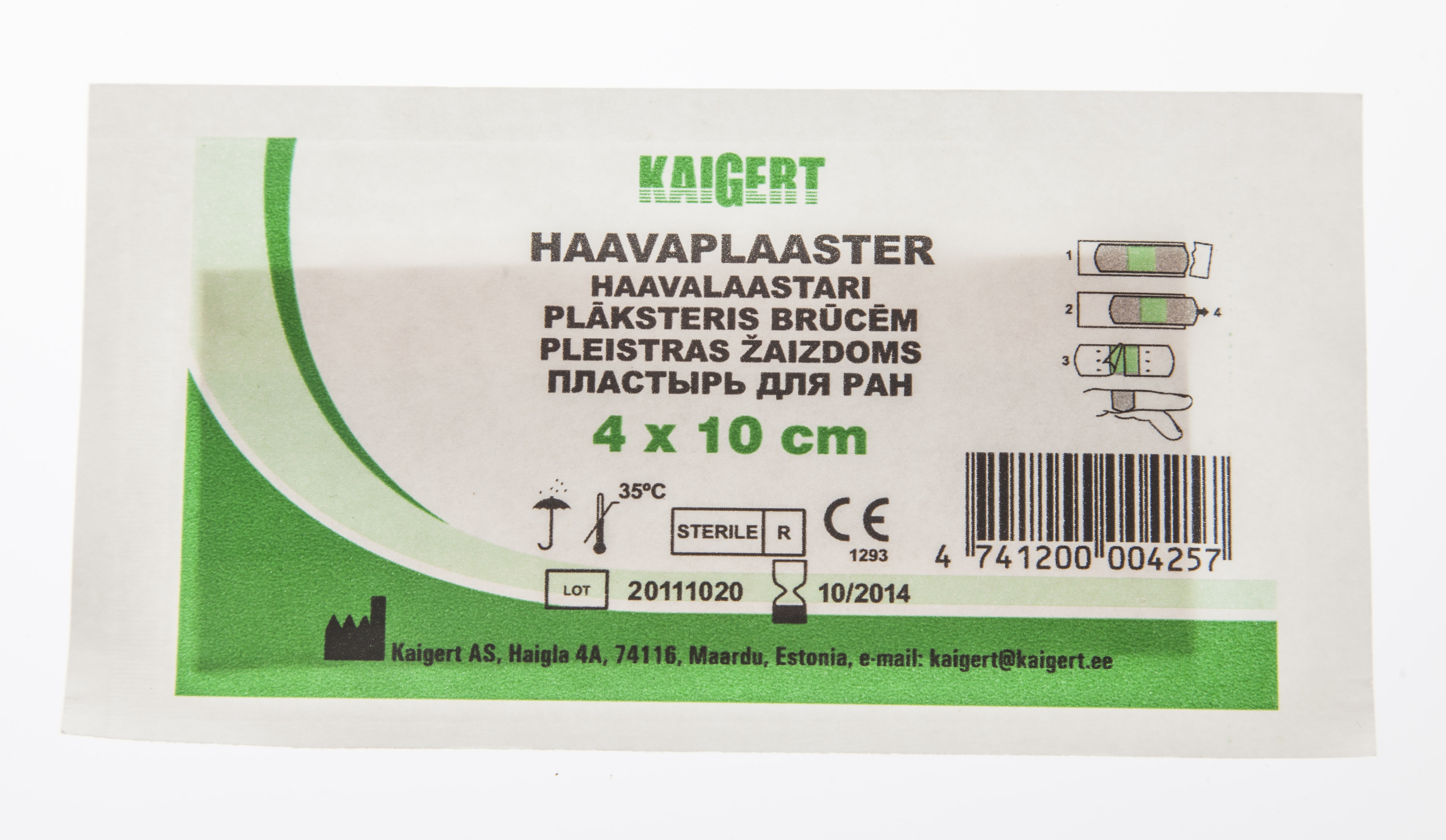 HAAVAPLAASTER 4X10CM (KAIGERT) - Tootepilt 