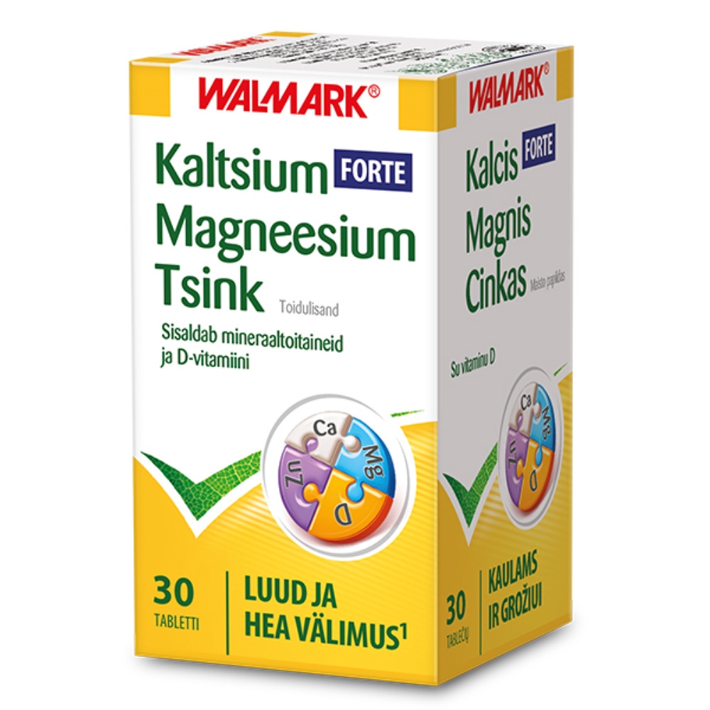 WALMARK KALTSIUM MAGNEESIUM TSINK FORTE TBL N30 - Tootepilt 