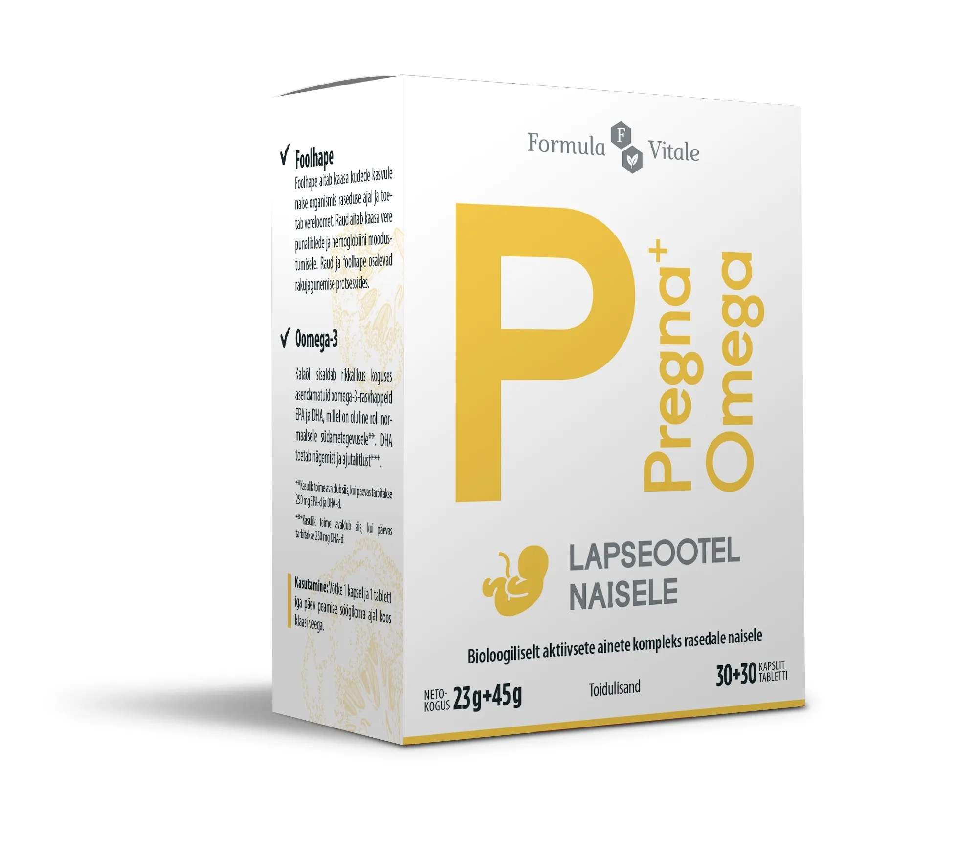 FORMULA VITALE PREGNA+ OMEGA TBL N30 + KAPSLID N30 - Tootepilt 