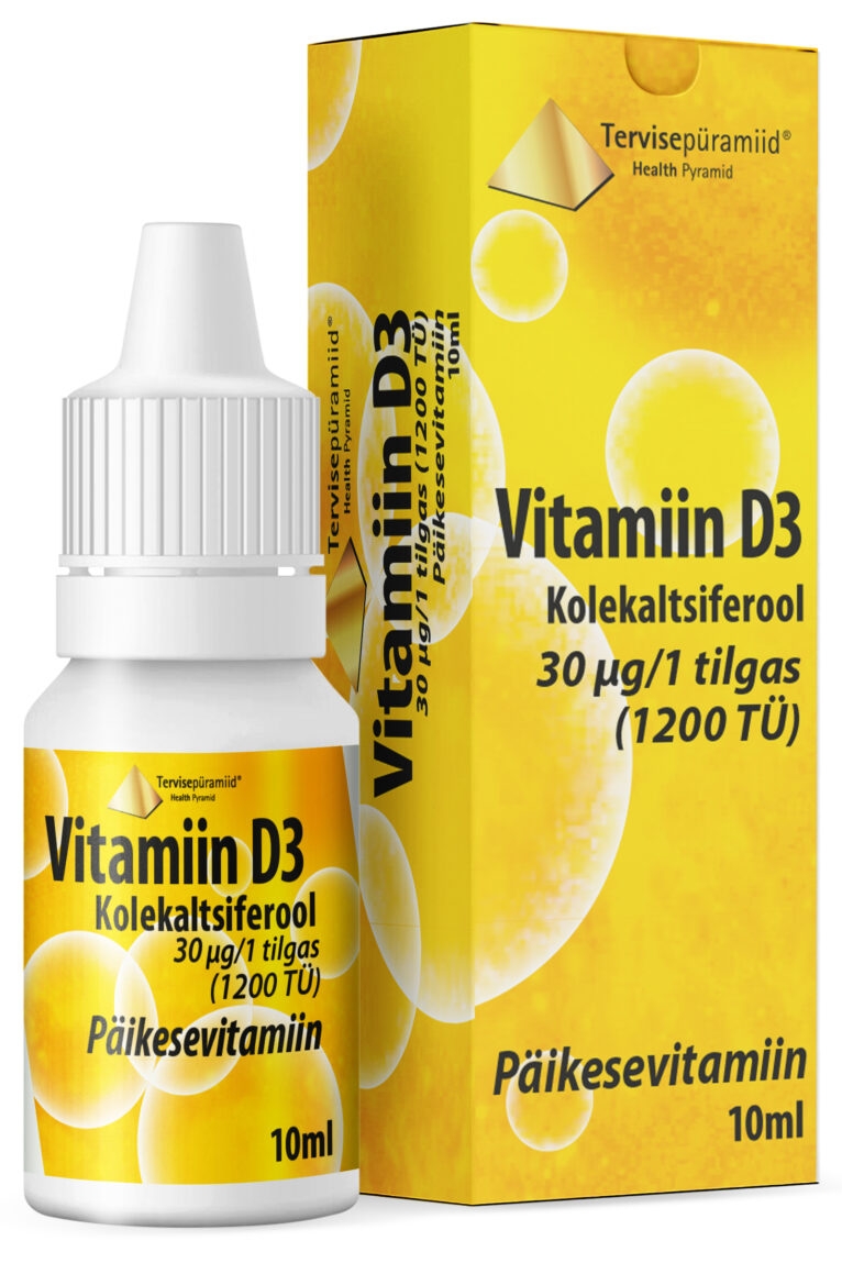 TERVISEPÜRAMIID VIT. D3 TILGAD 30MCG/TILGAS 10ML - Tootepilt 