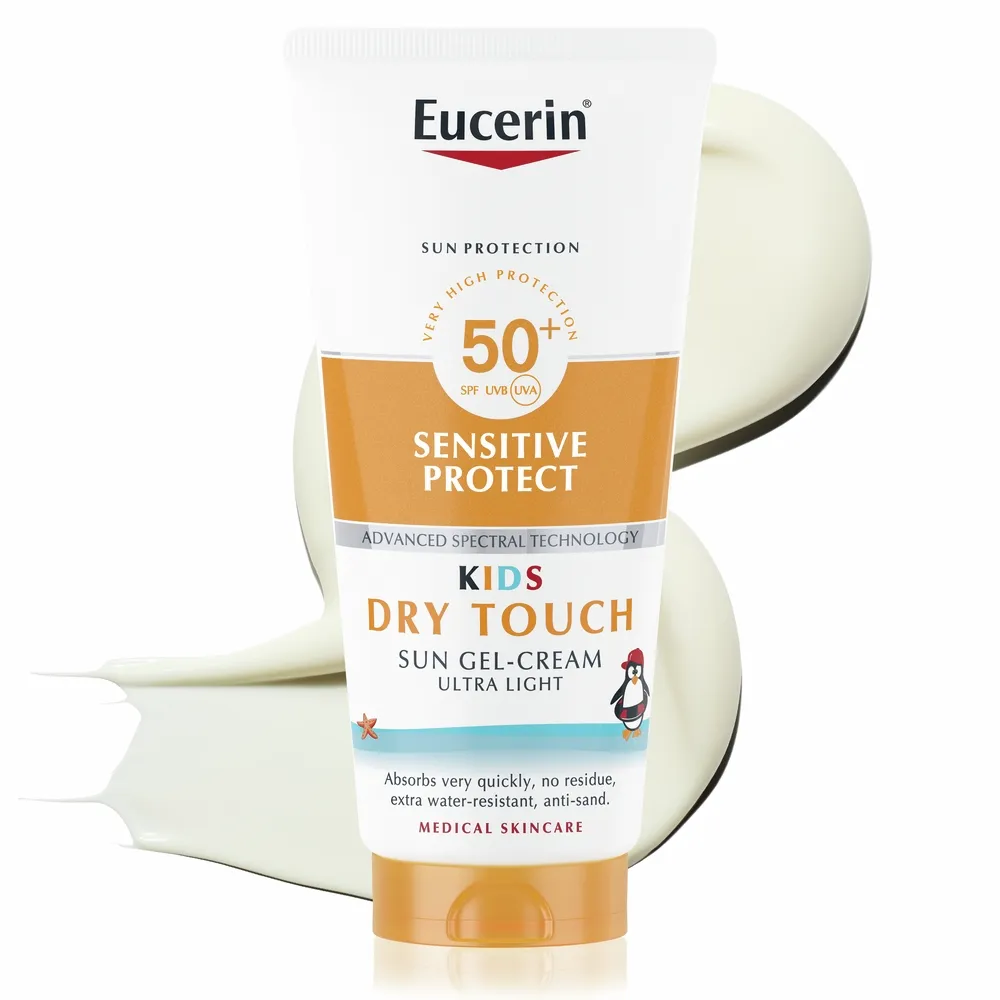EUCERIN SUN PÄIKESEKAITSE GEEL-KREEM LASTELE SPF50+ 200ML - Tootepilt 
