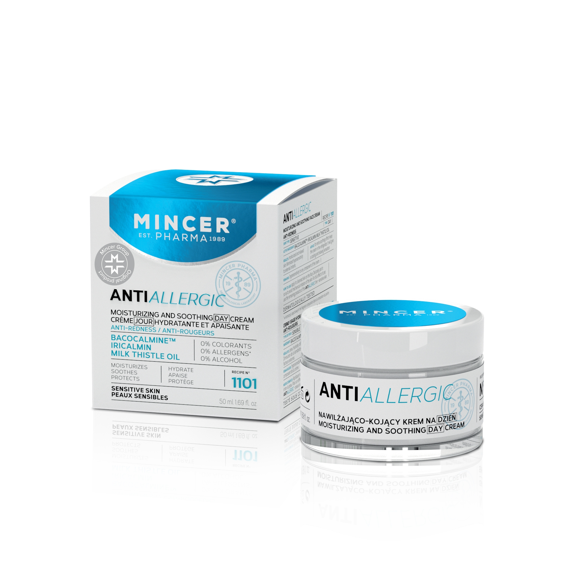 MINCER PHARMA ANTI ALLERGIC PÄEVAKREEM NIISUTAV JA RAHUSTAV 20+ 50ML - Tootepilt 
