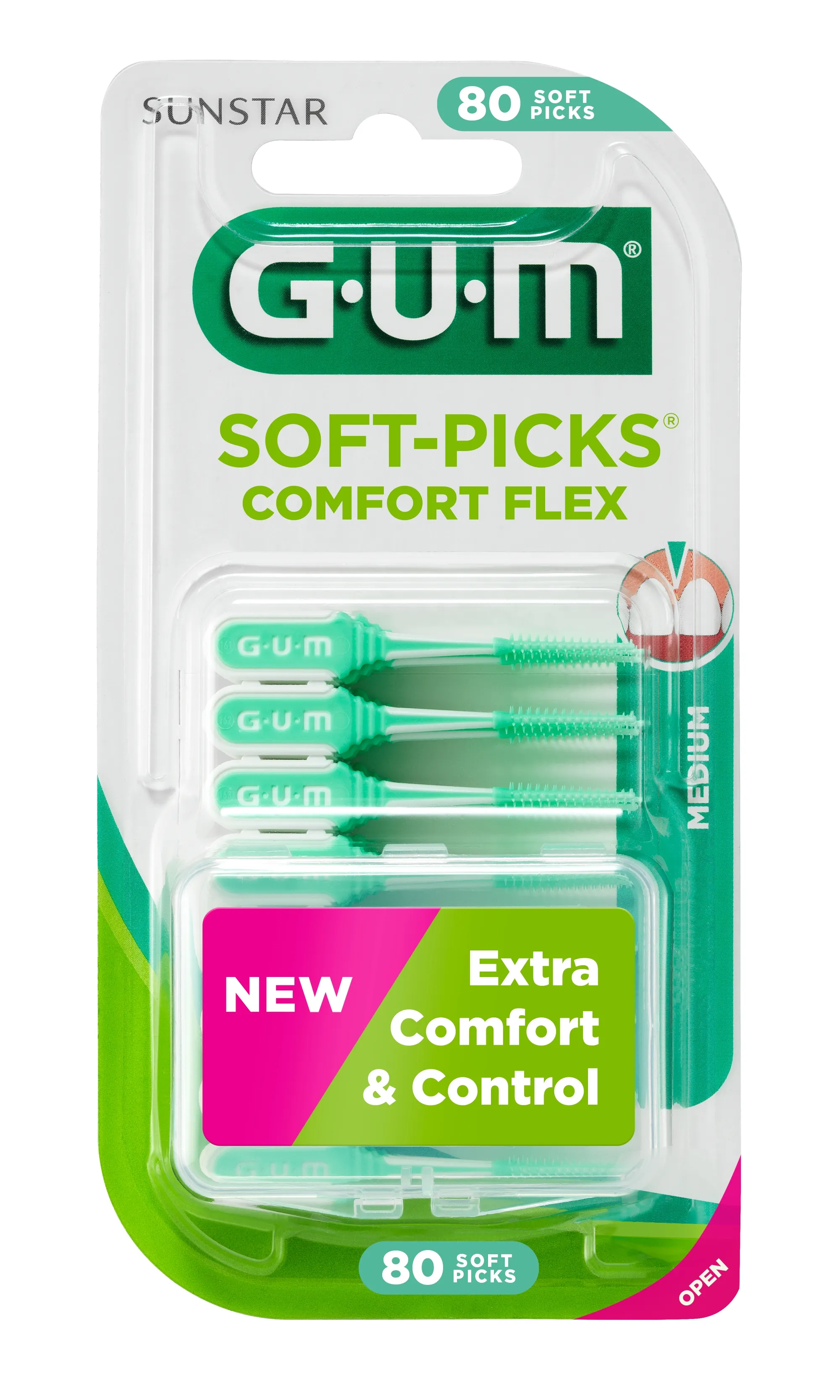 GUM HAMBAVAHEHARI SOFT-PICKS COMFORT FLEX REGULAR N80 - Tootepilt 