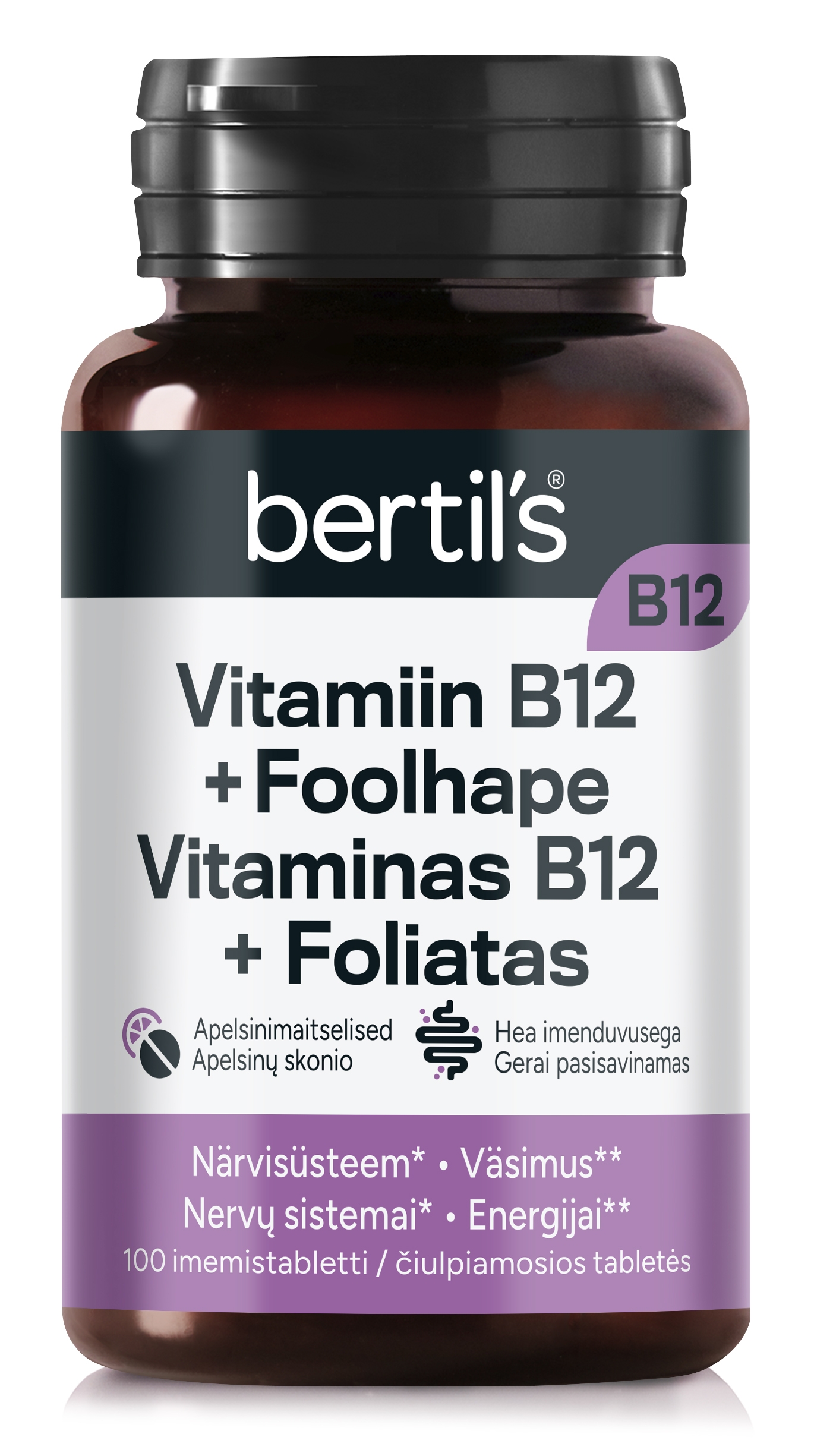 BERTILS VITAMIN B12+FOOLHAPE IMEMISTBL N100 - Tootepilt 