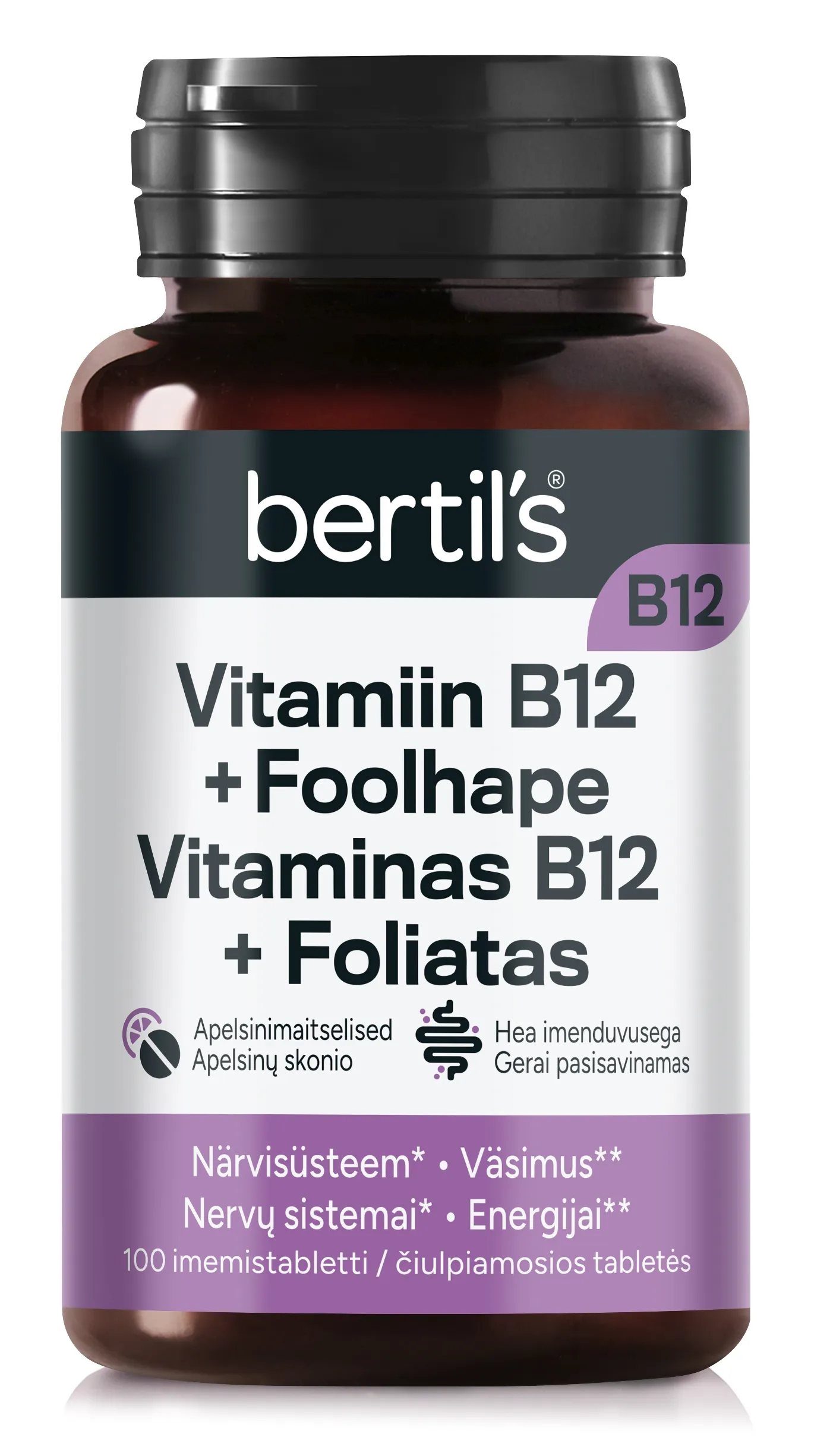 BERTILS VITAMIN B12+FOOLHAPE IMEMISTBL N100 - Tootepilt 