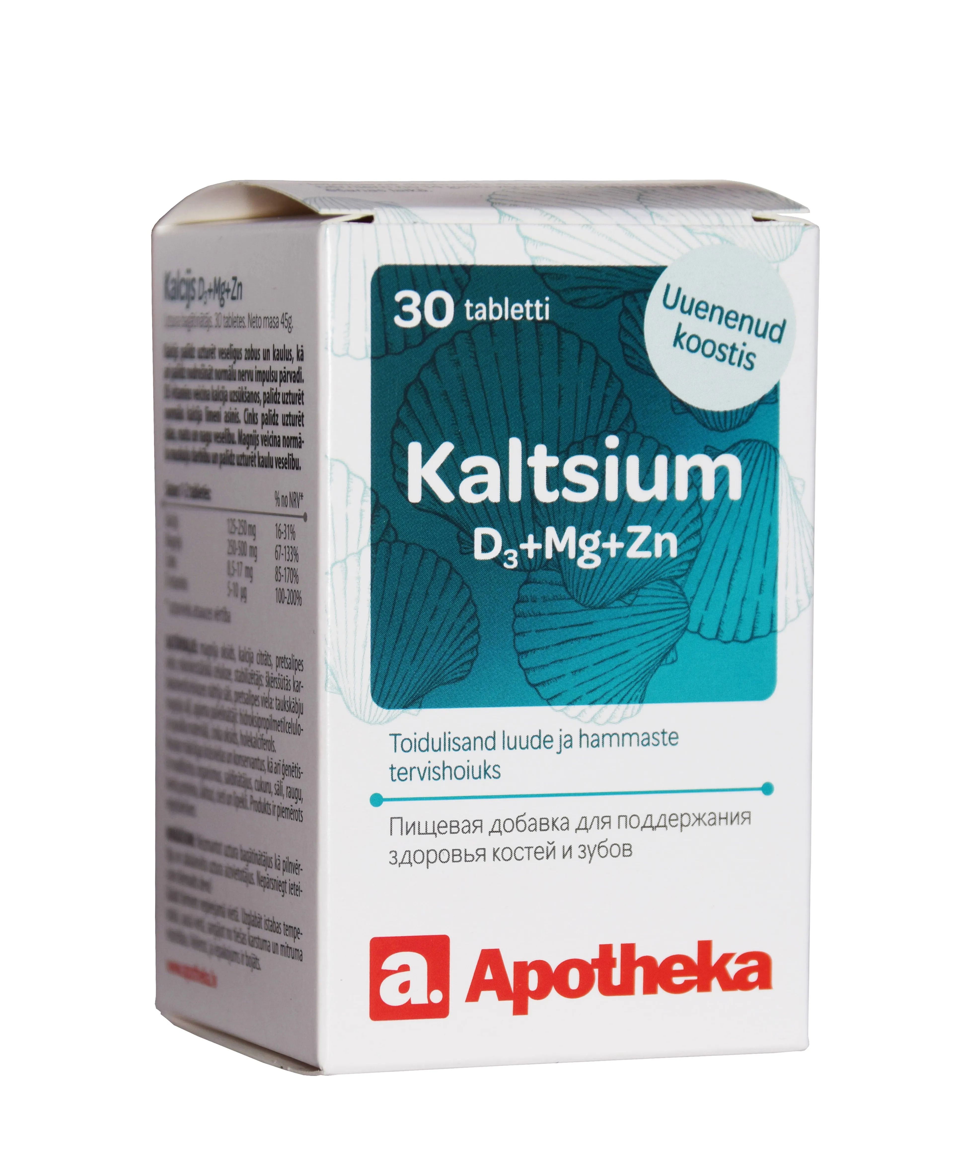 A. KALTSIUM+D3+MG+ZN TABLETID N30 - Tootepilt 