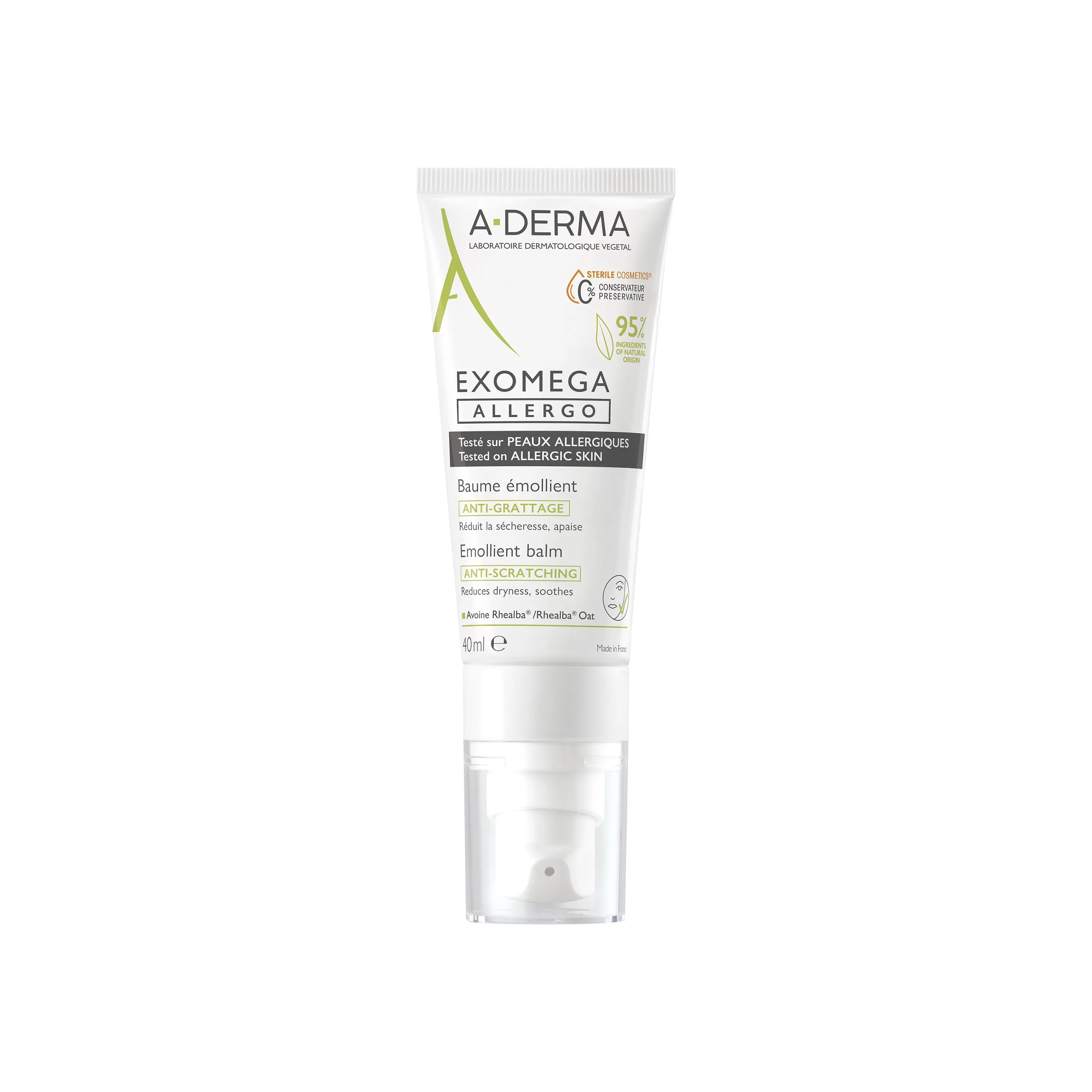 A-DERMA EXOMEGA ALLERGO PALSAM SÜGELUSVASTANE 40ML - Tootepilt 2