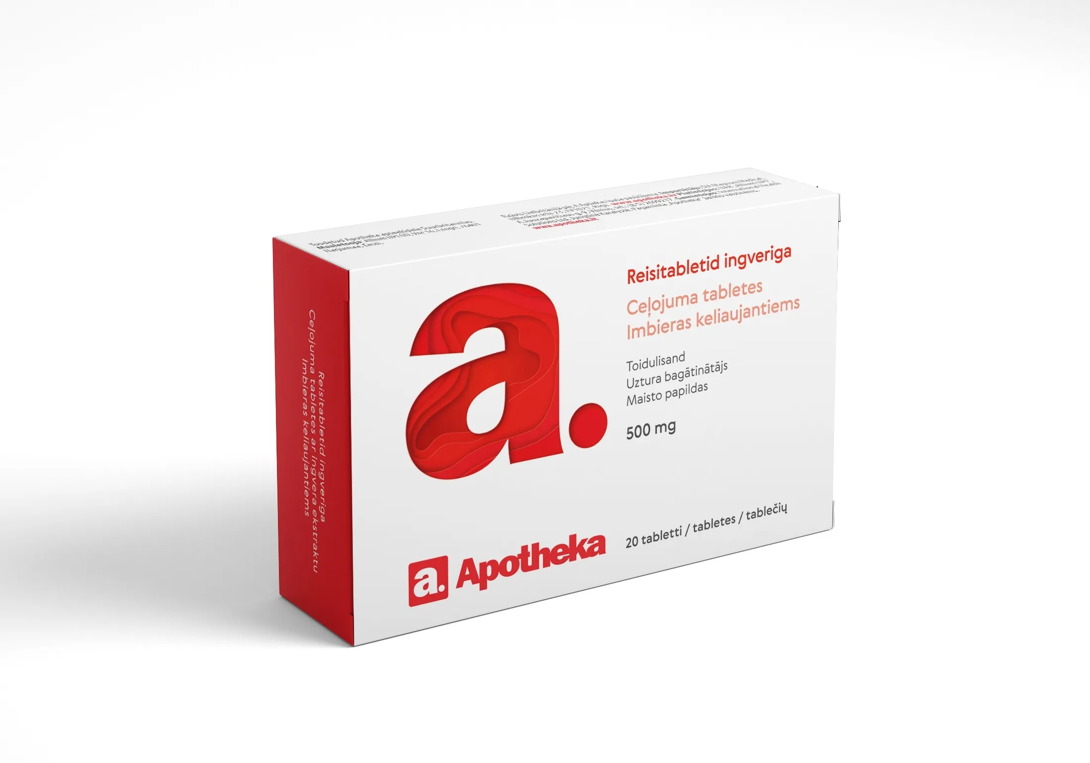 A. REISITABLETID INGVERIGA 500MG N20 - Tootepilt 