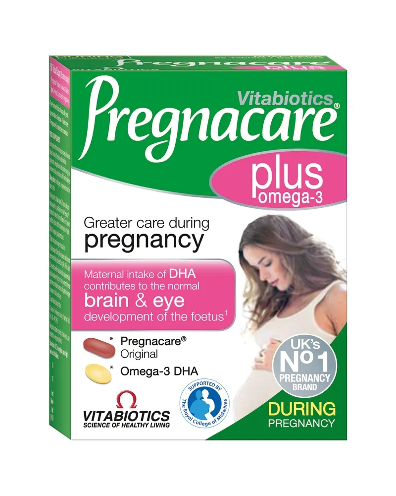 PREGNACARE PLUS OMEGA-3 DUAL PACK N28X2 - Tootepilt 