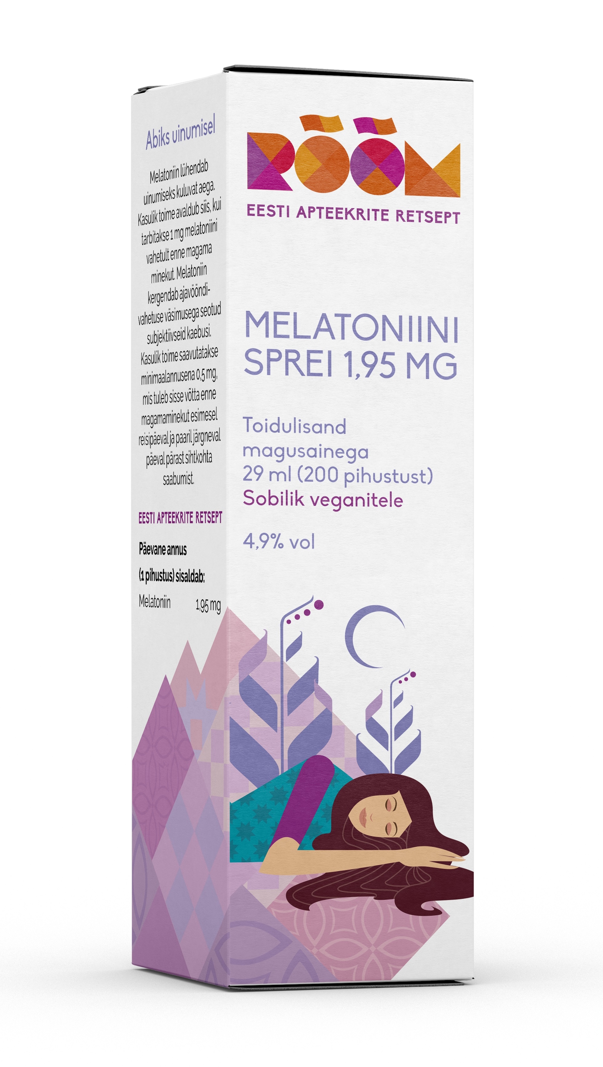 RÕÕM MELATONIINI SPREI 1,95MG 29ML VANA - Tootepilt 