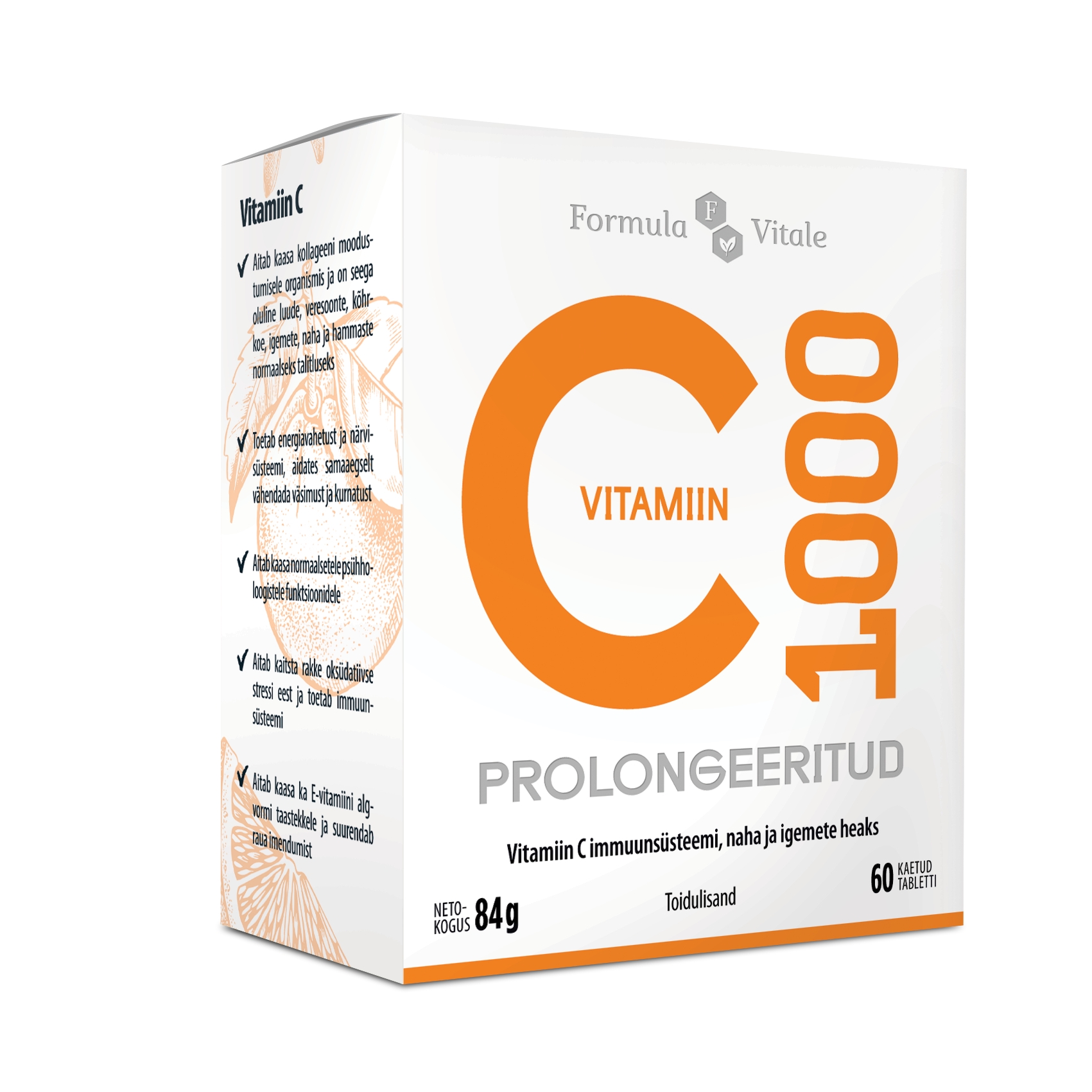 FORMULA VITALE C-VIT PROLONG TBL 1000MG N60 VANA - Tootepilt 